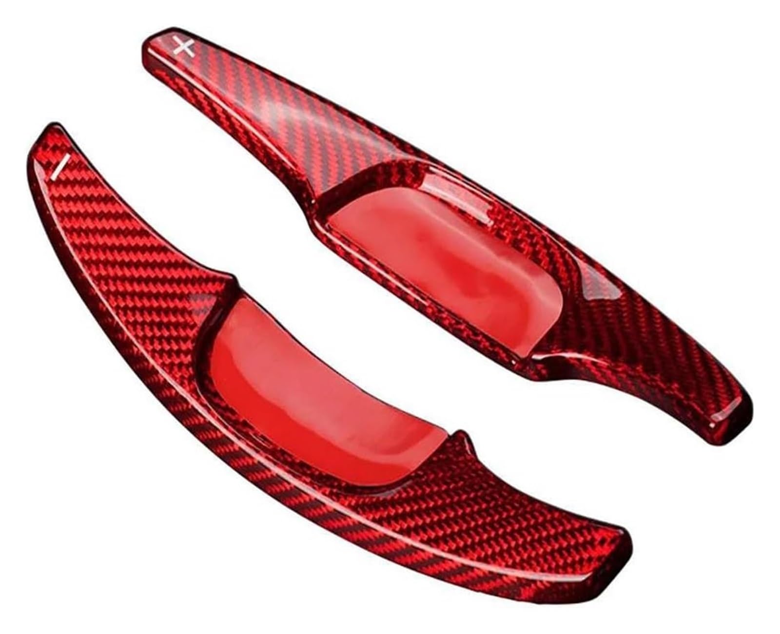 Verlängerung Schaltpaddel Für 3 2020 2021 2Pcs Carbon Faser Auto Lenkrad Verlängerung Shift Paddle Shifter Lenkrad Paddle Verlängerung(rot) von KBKEUBUAD