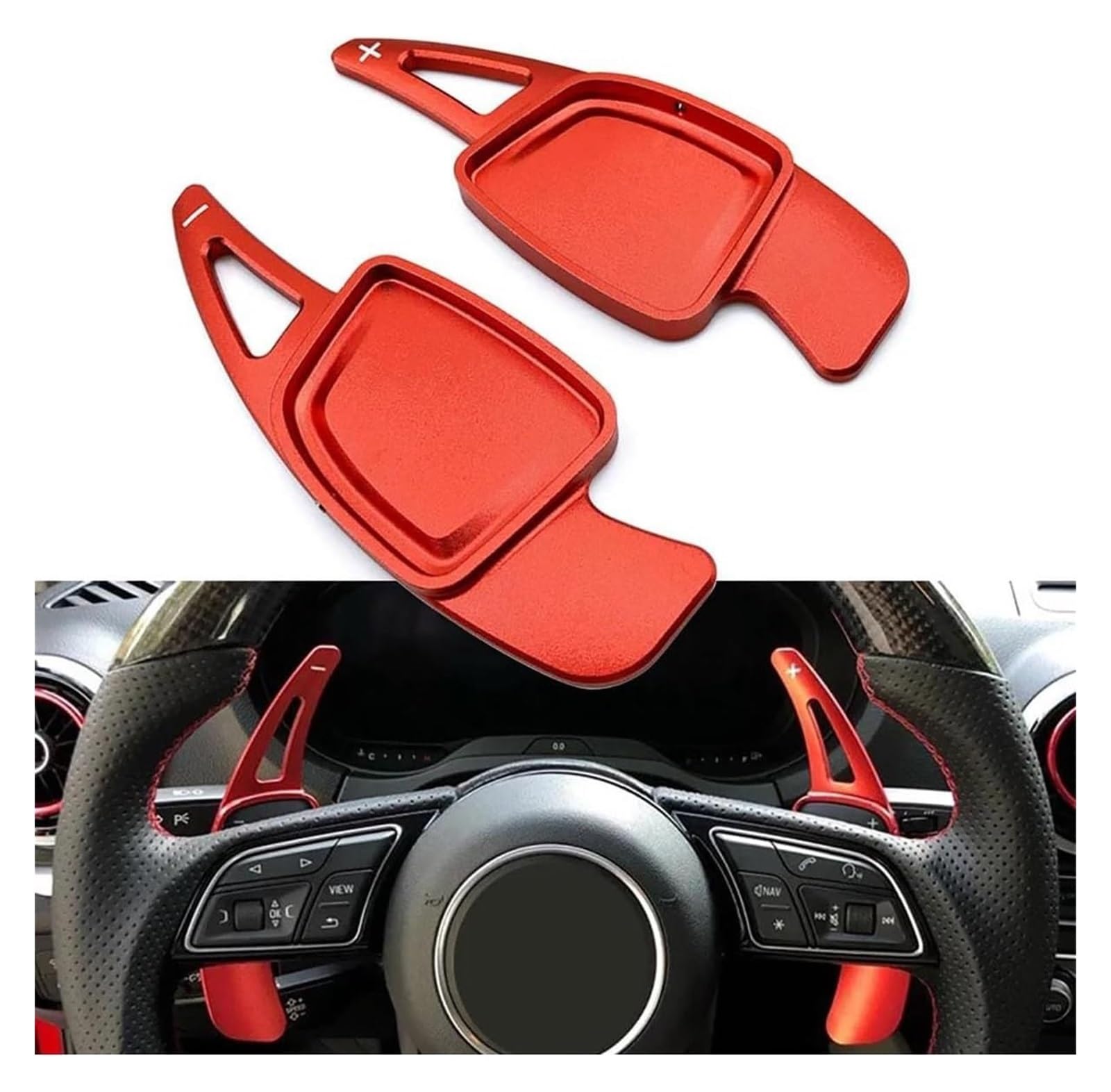 Verlängerung Schaltpaddel Für A6 C8 Für A7 4KA Für A8 S4 S5 2020 Auto Lenkrad Schaltwippe Aluminium Shifter Verlängerung Auto Lenkrad Schaltwippen(rot) von KBKEUBUAD