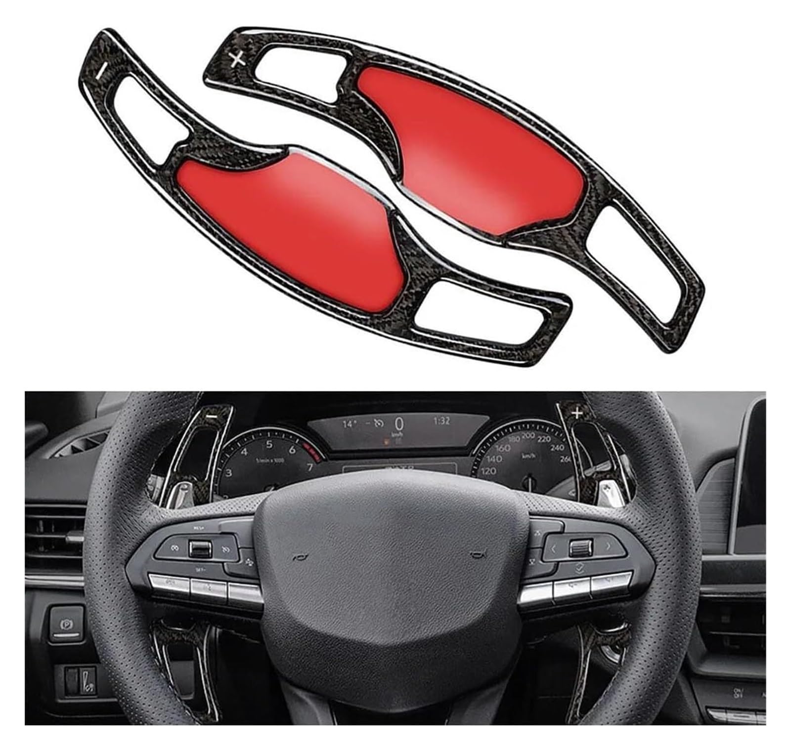 Verlängerung Schaltpaddel Für Cadillac Für CT5 2020 2021 2022 Für Geschmiedete Carbon Faser Auto Lenkrad Paddle Shifter Verlängerung Lenkrad Paddle(Carbon Fiber) von KBKEUBUAD