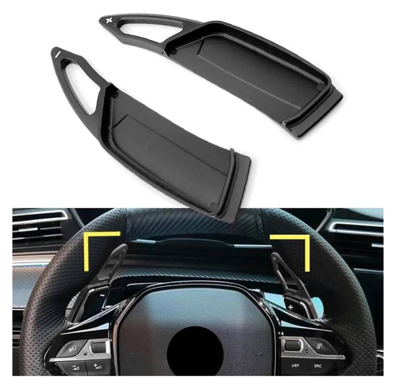 Verlängerung Schaltpaddel Für P&eugeot Für 3008 5008 GT Für 508L Für 4008 2017-2019 Auto Lenkrad Shift Paddle Shifter Verlängerung Lenkrad Paddl(Schwarz) von KBKEUBUAD