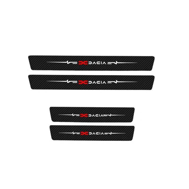 KBUYS 5 Stück Auto Heckstoßstange Aufkleber Einstiegsleisten Aufkleber kompatibel mit Dacia Logo Dokker Jogger Sandero Duster Logan Lodgy Spring Bigster (Color : 4PCS New for Dacia) von KBUYS