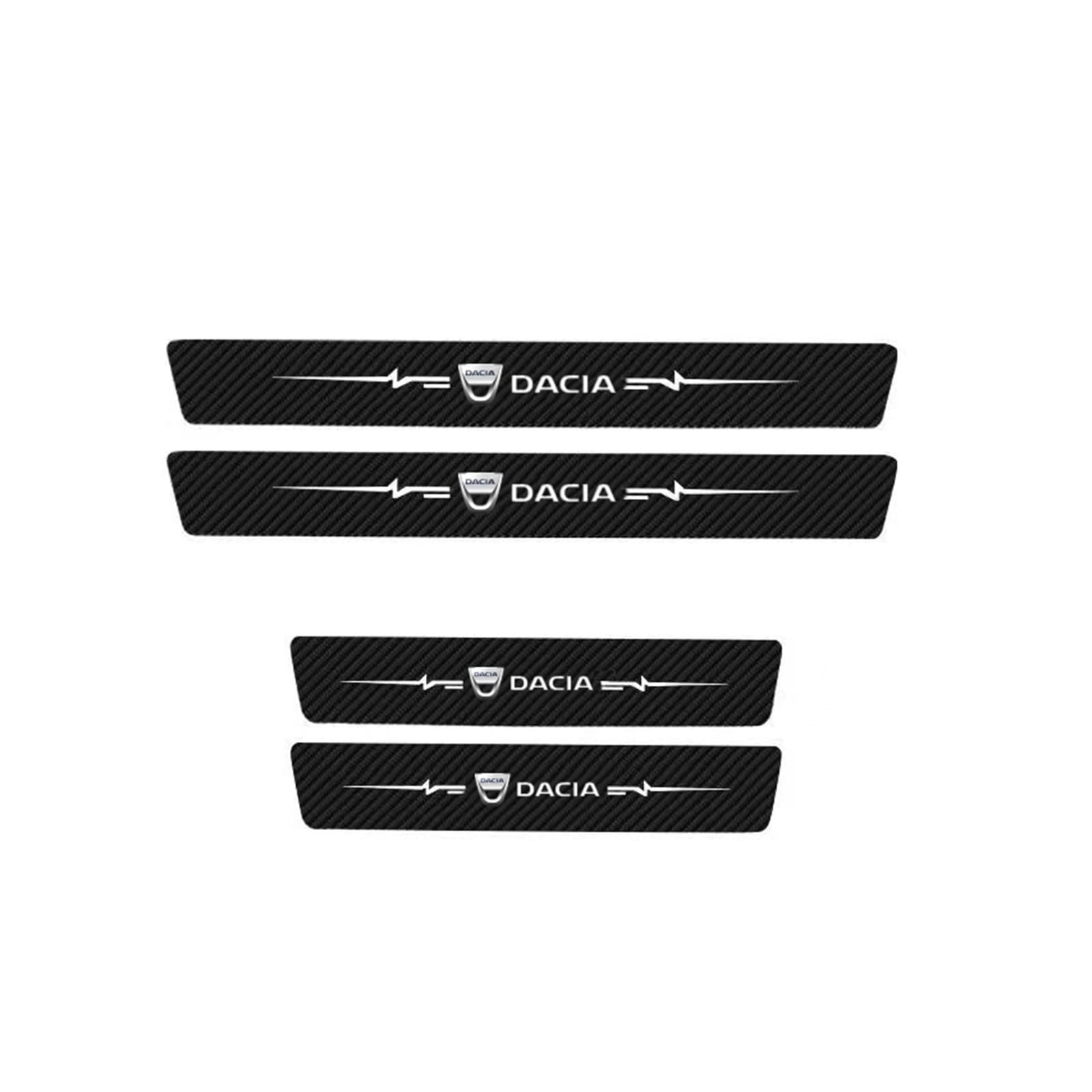 KBUYS 5 Stück Auto Heckstoßstange Aufkleber Einstiegsleisten Aufkleber kompatibel mit Dacia Logo Dokker Jogger Sandero Duster Logan Lodgy Spring Bigster (Color : 4PCS oid for Dacia) von KBUYS