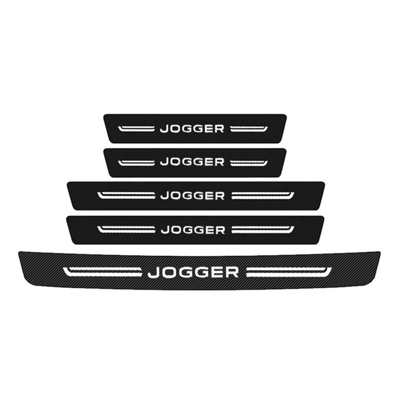 KBUYS Auto-Türschwellenschwellen-Aufkleber, Kohlefaser-Leder, Kofferraum-Stoßstangenschutz, kompatibel mit Dacia Jogger 2021 2020 2019 2018 Zubehör (Color : 5pcs) von KBUYS