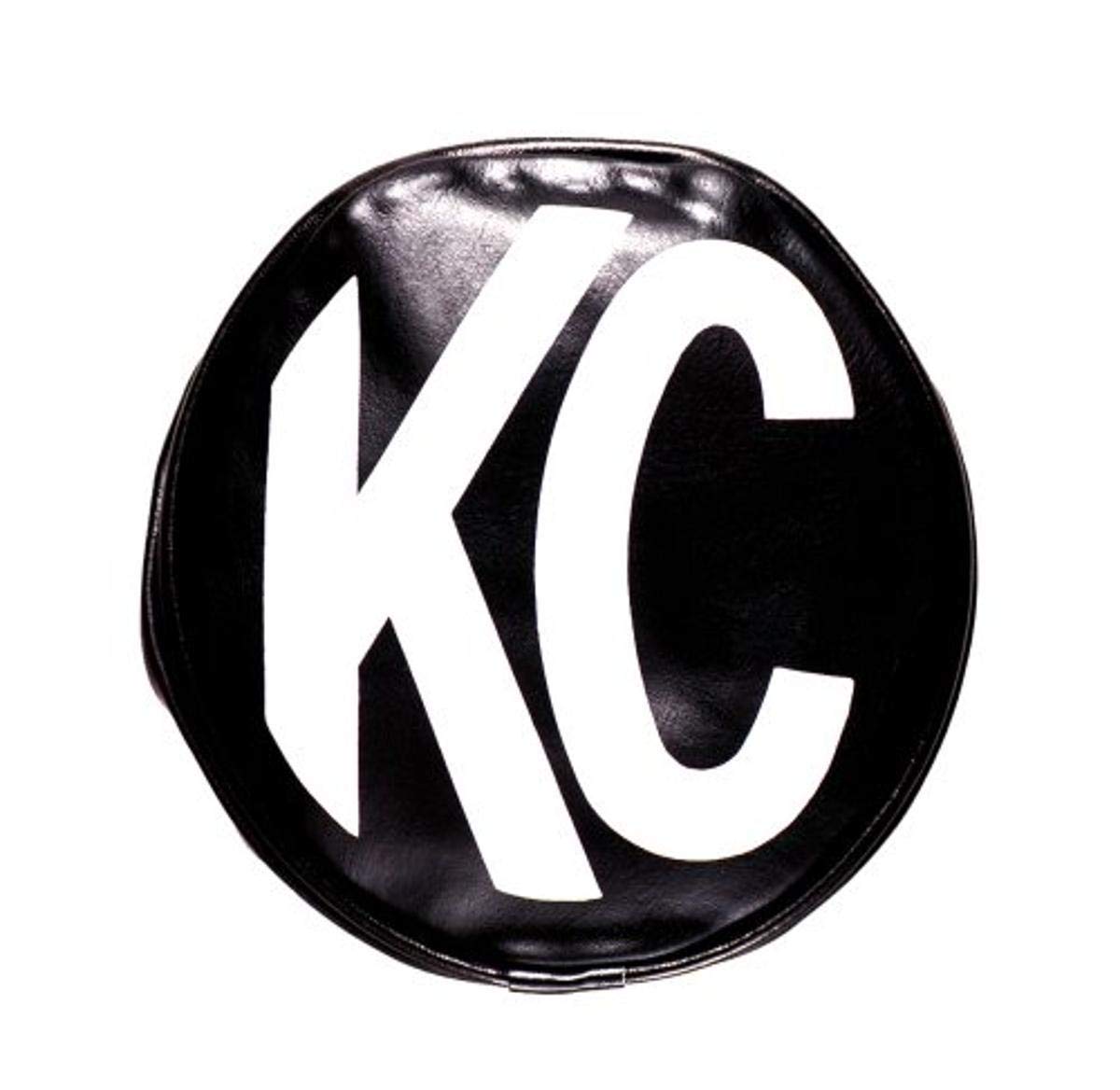 KC Hilites 5100 15,2 cm runde Schwarze Vinyl-Lichtabdeckung mit weißem Logo – 2 Stück von KC