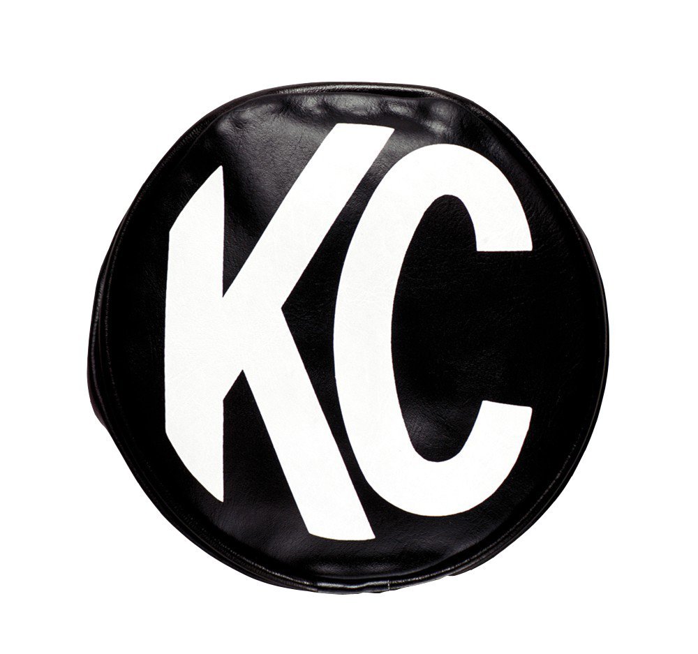 KC Hilites 5400 12,7 cm runde Schwarze Vinyl-Lichtabdeckung mit weißem KC-Logo – 2 Stück von KC