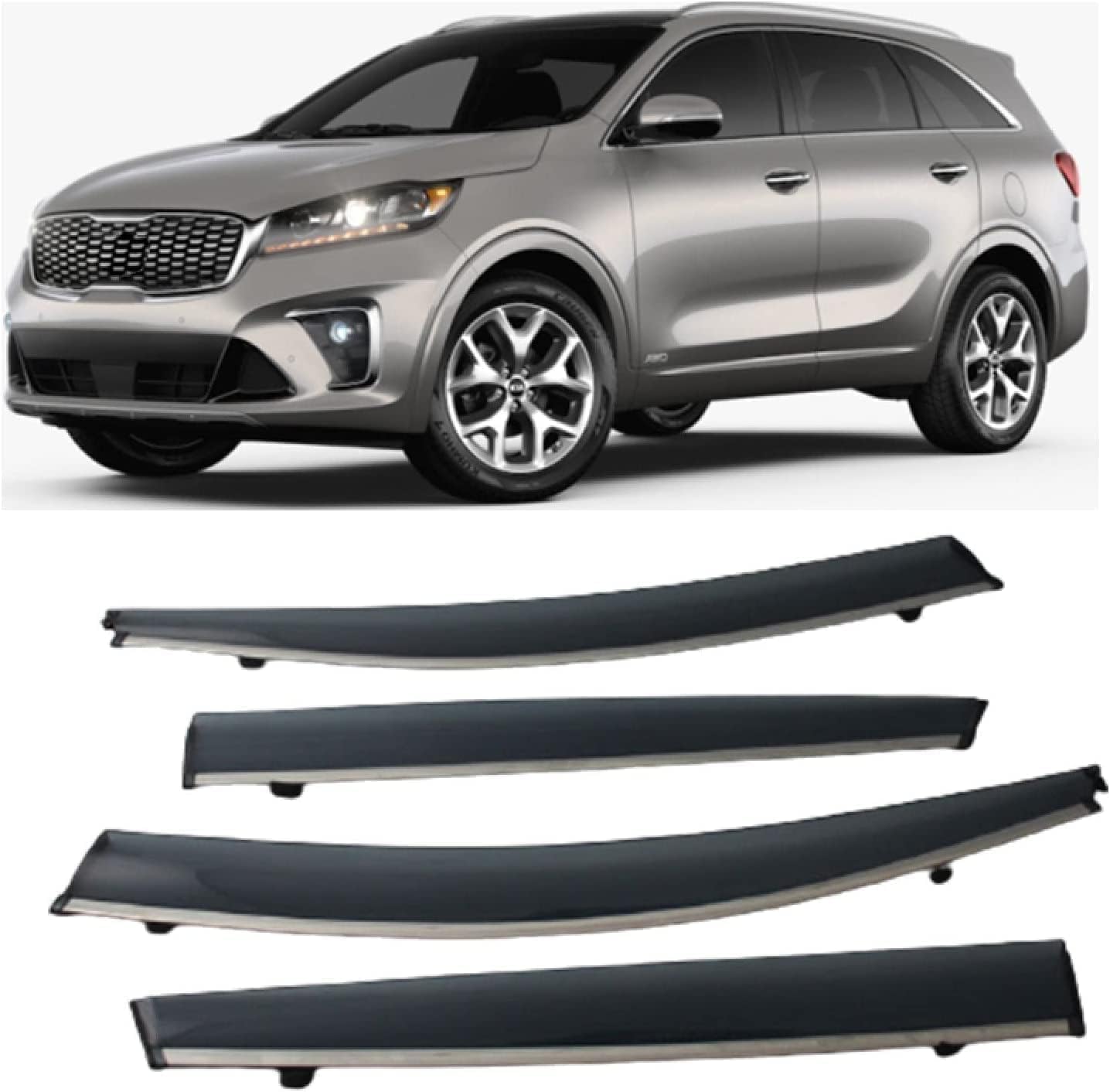 KCKEM Auto Windabweiser Autofenster für Kia Sorento L UM 2015 2016 2017 2018 2019 2020 Autofenster Windabweiser Autofenstervisiere Regenschutz Autozubehör von KCKEM