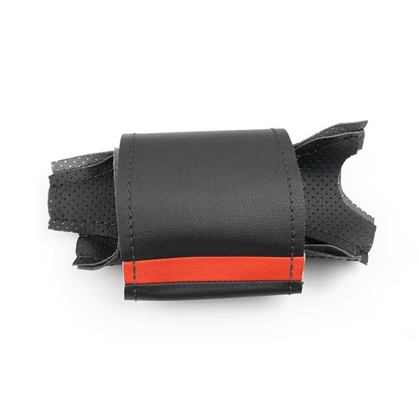 Auto Lenkradbezug Leder Für A8 Für S8 Für D2 Für TT Für 8N Handgenähte Perforierte Leder Auto Lenkrad Abdeckung Trim Lenkradbezug Winter warm(Black Line-Red) von KCKZCFCYPQ