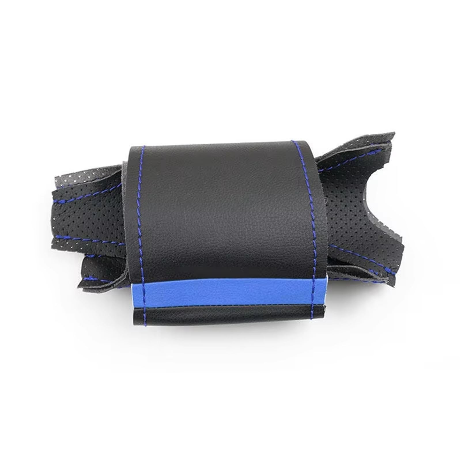 Auto Lenkradbezug Leder Für A8 Für S8 Für D2 Für TT Für 8N Handgenähte Perforierte Leder Auto Lenkrad Abdeckung Trim Lenkradbezug Winter warm(Blue line-Blue) von KCKZCFCYPQ