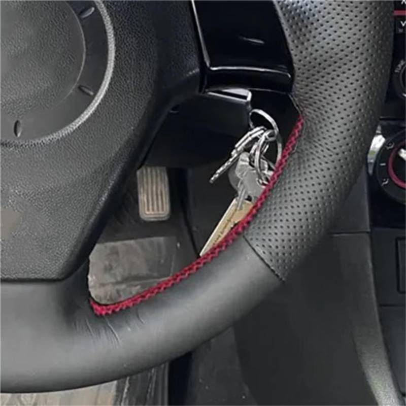 Auto Lenkradbezug Leder Für Alt Für Mazda Für 3 Für Axela Für Mazda5 Für Mazda6 Braid Auto Lenkrad Abdeckung Anti-Slip Leder Auto Zubehör Lenkradbezug Winter warm von KCKZCFCYPQ