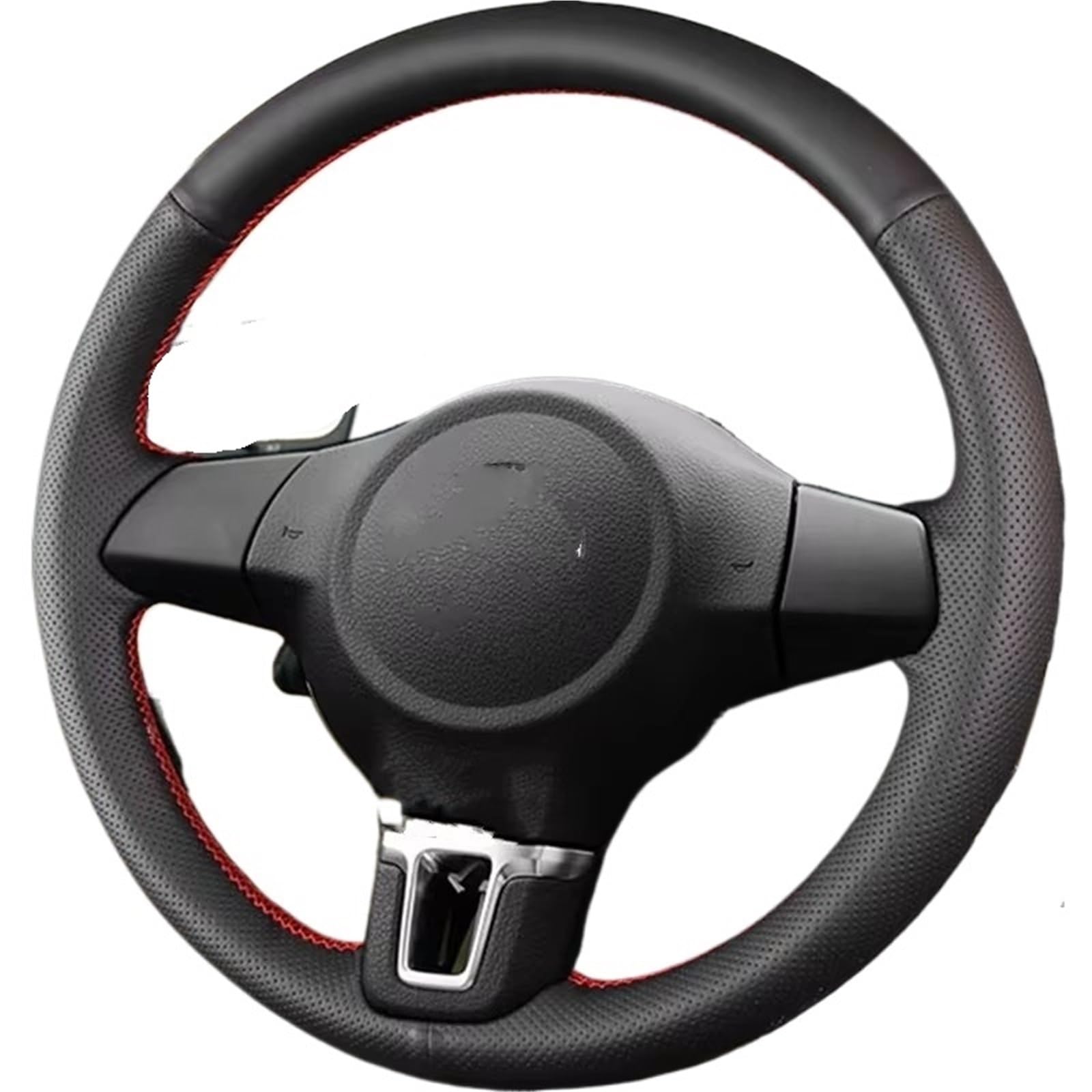 Auto Lenkradbezug Leder Für Golf 6 Für Mk6 Für VW Für Polo Für Sagitar Für Bora Für Santana Für Jetta Für Mk6 Schwarz Lenkrad Abdeckung Atmungsaktiv Lenkradbezug Winter warm von KCKZCFCYPQ