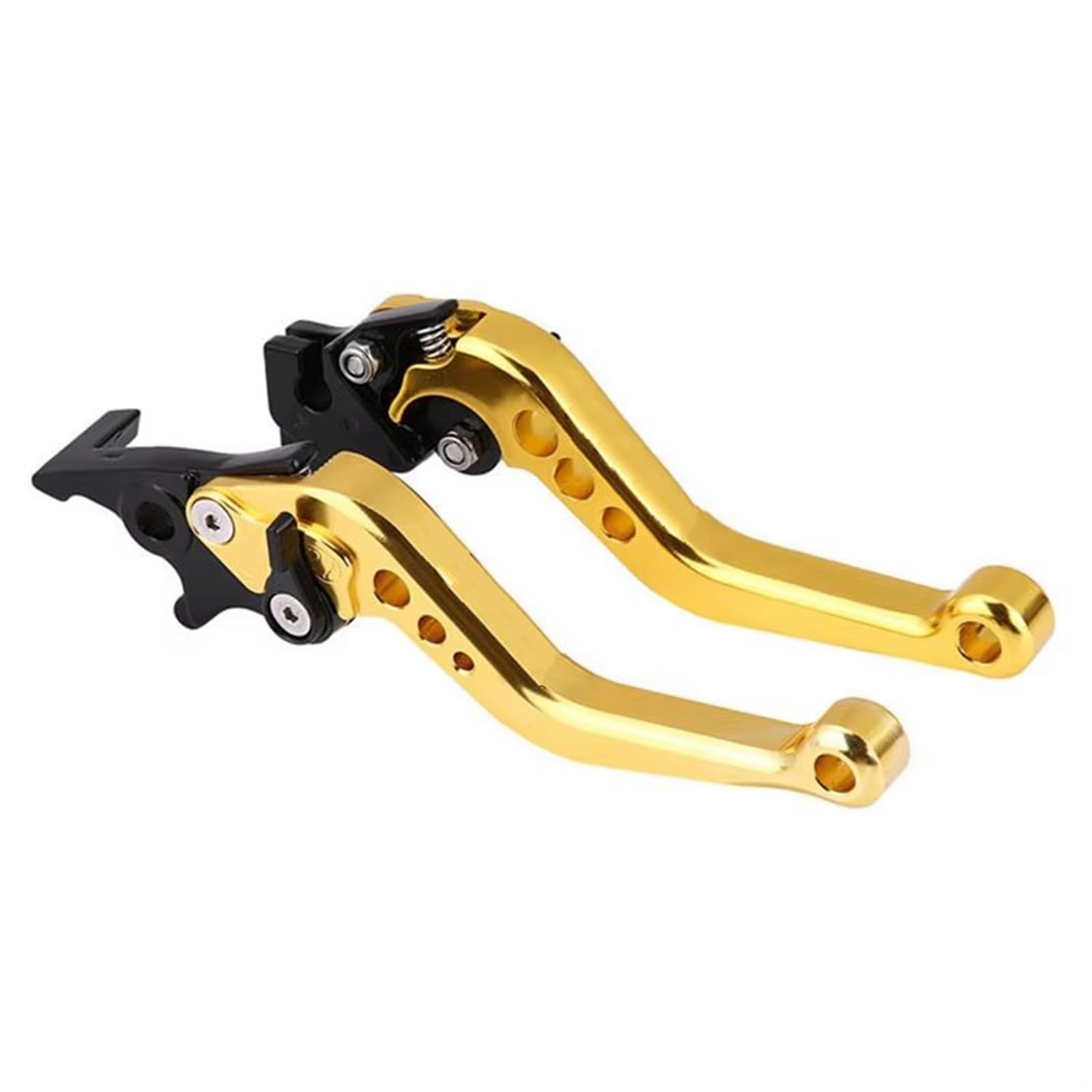 Auto Lenkradbezug Leder Für MT-09 Für Mt09 Für Fz09 Für MT Für 09 Bremse Kupplung Hebel Motorrad Zubehör Griffe Hebel Einstellbar Kurz Lenkradbezug Winter warm(Gold) von KCKZCFCYPQ