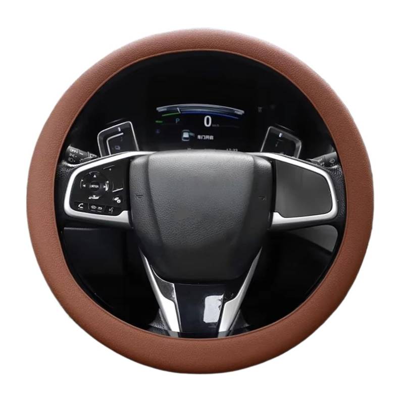 Auto Lenkradbezug Leder Tuning-Innenzubehör, Auto-Lenkradabdeckung, Universelle Silikon-Autogriff-Griffabdeckung, Silikon-Schutzhülle Lenkradbezug Winter warm(Brown) von KCKZCFCYPQ