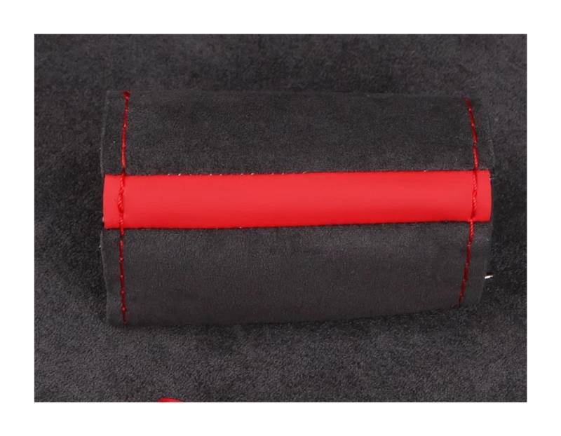 Auto Lenkradbezug Leder Weicher Leder-Flechtbezug Für Auto-Lenkrad, Universeller Wildleder-Auto-Lenkradbezug Lenkradbezug Winter warm(Red Thread) von KCKZCFCYPQ