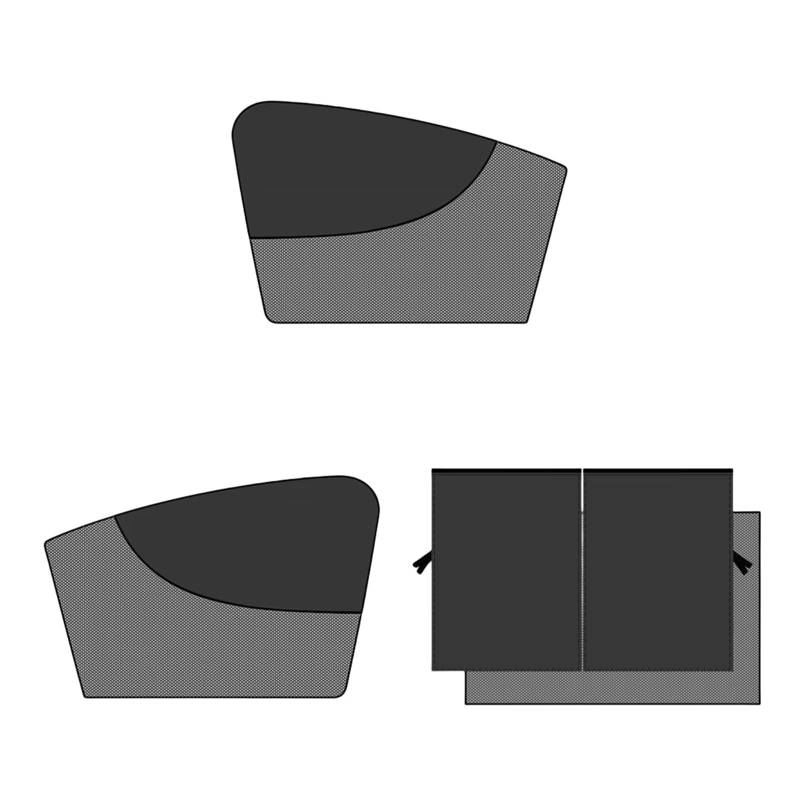 Auto Sonnenblende Autoglasvorhang, Doppelschichtiger Sonnenschutz Für Seitenfenster, Magnetische UV-Schutzfolie, Autofenster-Sonnenschutznetz Car Sun Shade(Left 2Rear Right) von KCKZCFCYPQ