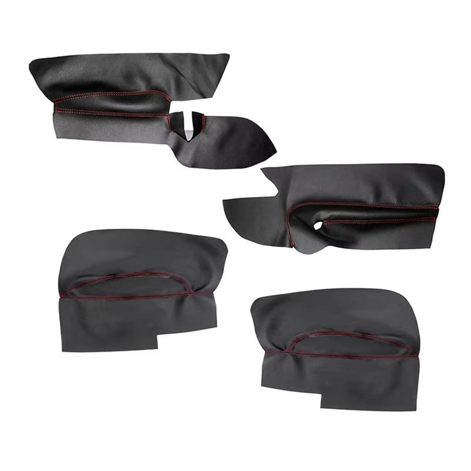 Bedienfeld für Autofenster 3 Türen Mikrofaser Leder Vorne 2 Türen Armlehne Panel Abdeckung Schutz Trim 4Pcs Für VW Für Golf 5 Für MK5 2005-2010 Fensterheber Bedienpanel(Black-red line) von KCKZCFCYPQ