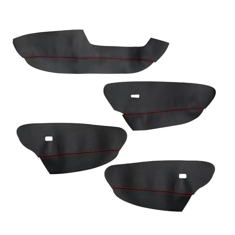 Bedienfeld für Autofenster Auto Innentür Armlehne Panel Abdeckung Mikrofaser Leder Schutz Trim 4 Stücke Für X5 Für E70 2007-2013 Fensterheber Bedienpanel(Black-red) von KCKZCFCYPQ