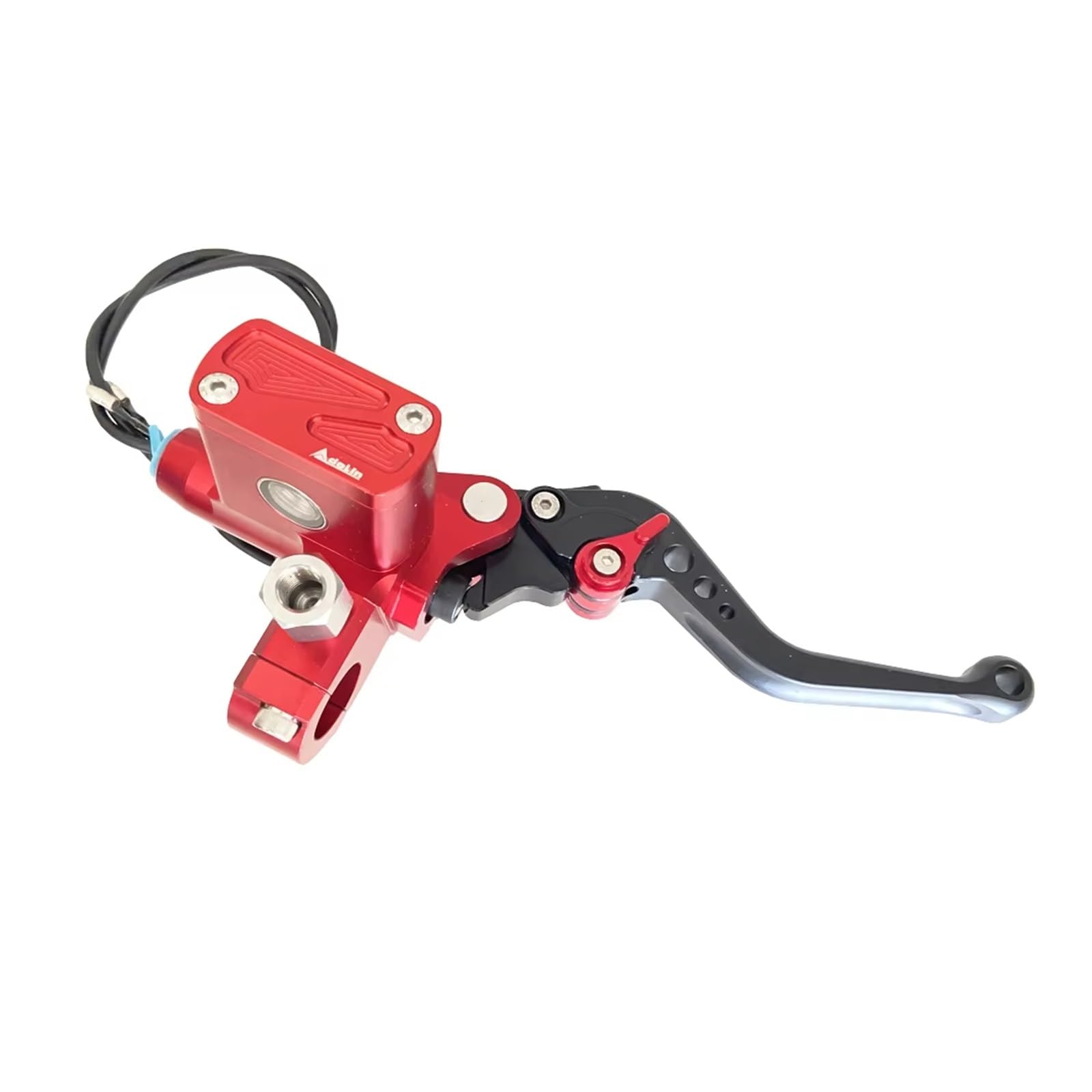 KCKZCFCYPQ Bremse Kupplungshebel Motorrad-CNC-Bremskupplungspumpe, Hauptzylinder-Hebelgriff Für Die Meisten Motorräder, Anti-Drop- Und Anti-Verschleiß-Zubehör Bremshebel(Red Right pump) von KCKZCFCYPQ