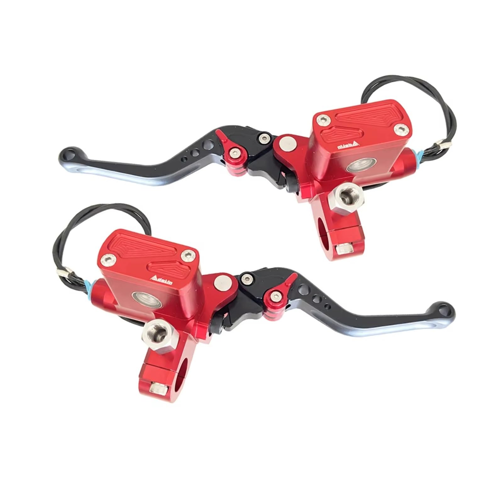 Bremse Kupplungshebel Motorrad-CNC-Bremskupplungspumpe, Hauptzylinder-Hebelgriff Für Die Meisten Motorräder, Anti-Drop- Und Anti-Verschleiß-Zubehör Bremshebel(Red one Pair) von KCKZCFCYPQ