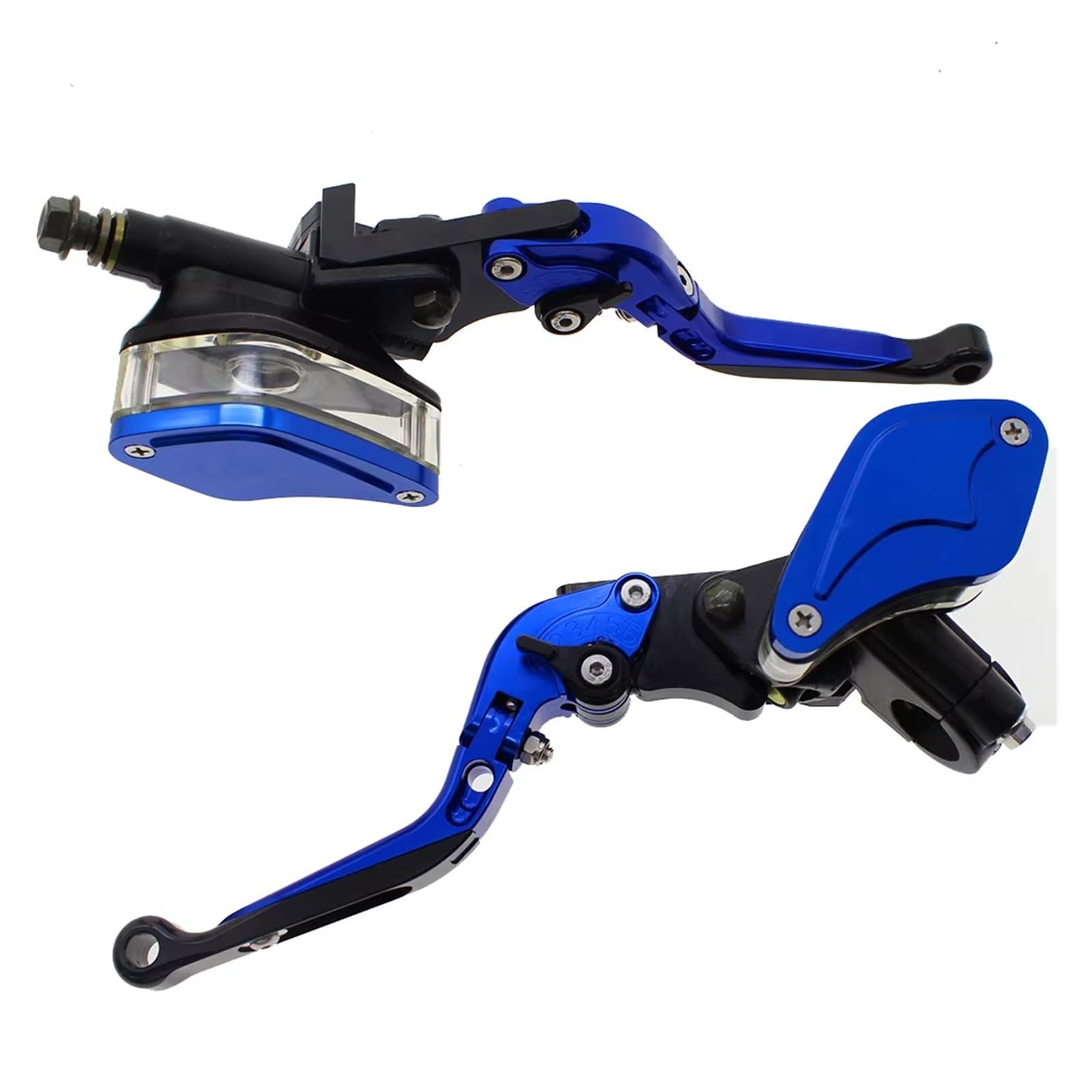 Bremse Kupplungshebel Motorrad-Kupplung, CNC-verstellbar, Klappbar, Ausziehbar, Hauptbremszylinder, Reservoir, Hydraulische Bremse, Kupplungshebel-Set Bremshebel(Blue) von KCKZCFCYPQ