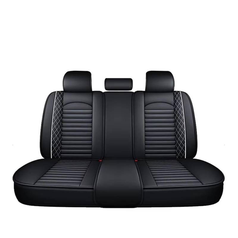 KCKZCFCYPQ Schonbezug Autositz Auto-Vollsitzbezug Vorne Und Hinten, Geteilter Sitzbankschutz Für Auto, Kompatibel Mit Airbag Für 5-Sitzer-Limousine Autositzbezug(Black-White Rear) von KCKZCFCYPQ