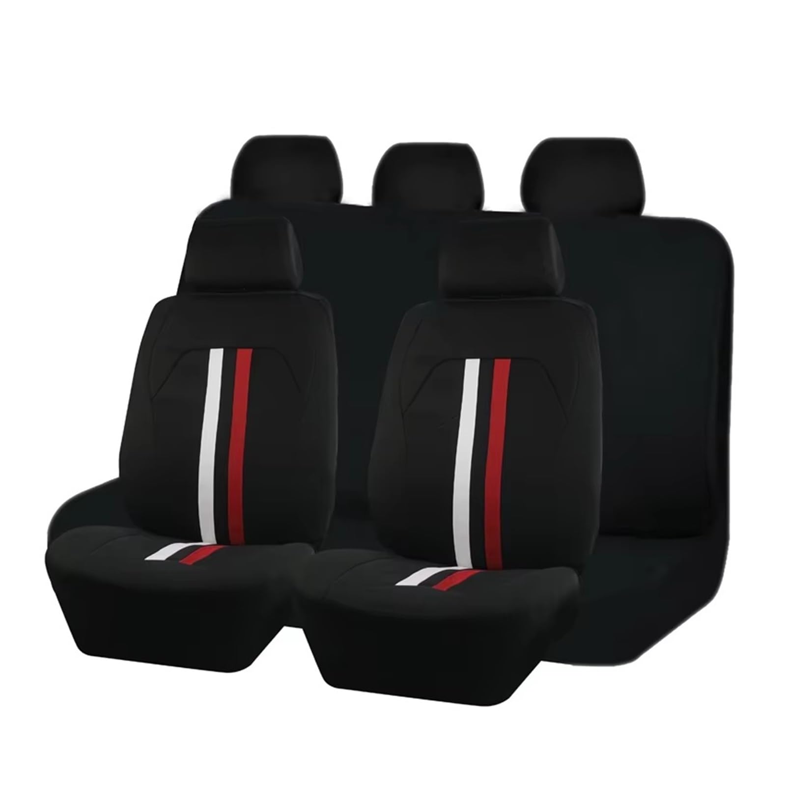 KCKZCFCYPQ Schonbezug Autositz Autositzbezüge, Zweifarbiger Streifen, Geeignet Für Die Meisten Autos. Polyester-Autositzbezüge, Kompatibel Mit Airbags Autositzbezug(9pcs Red) von KCKZCFCYPQ