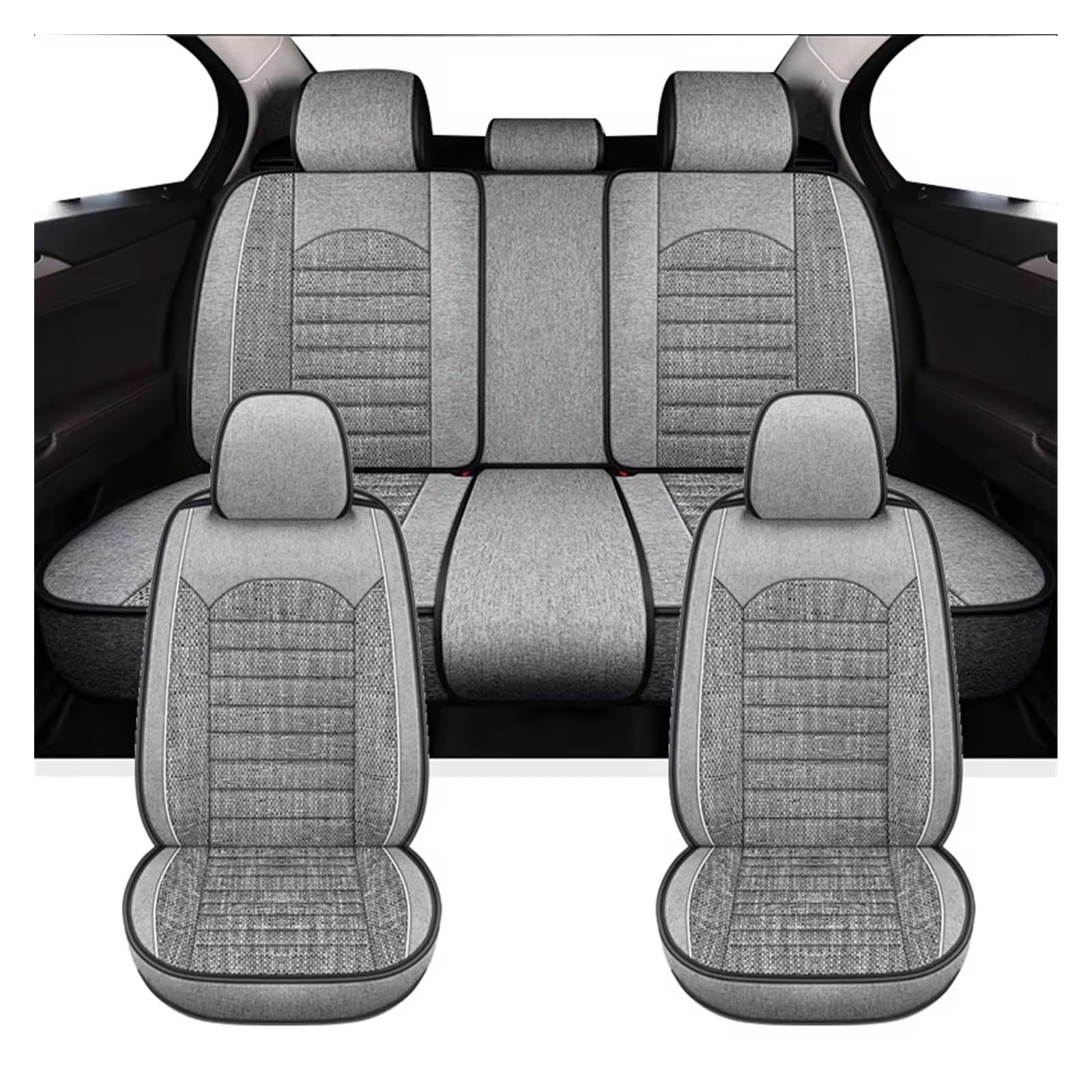 KCKZCFCYPQ Schonbezug Autositz Autositzbezüge Für Cruze Für Captiva, Hautfreundliches Und Atmungsaktives Auto-Innenzubehör, Autositzschutz Autositzbezug(Full Set-Grey) von KCKZCFCYPQ