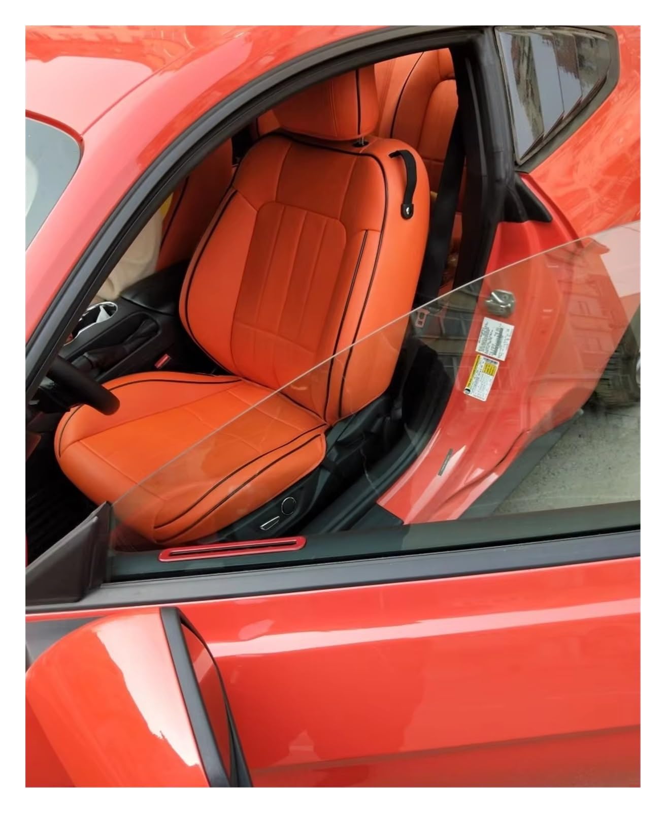 KCKZCFCYPQ Schonbezug Autositz Autositzbezüge Für Mustang 2015–2022, Zubehör, Komplettes Set, Leder, Schöne Und Praktische Auto-Innenausstattung Autositzbezug(Color12) von KCKZCFCYPQ