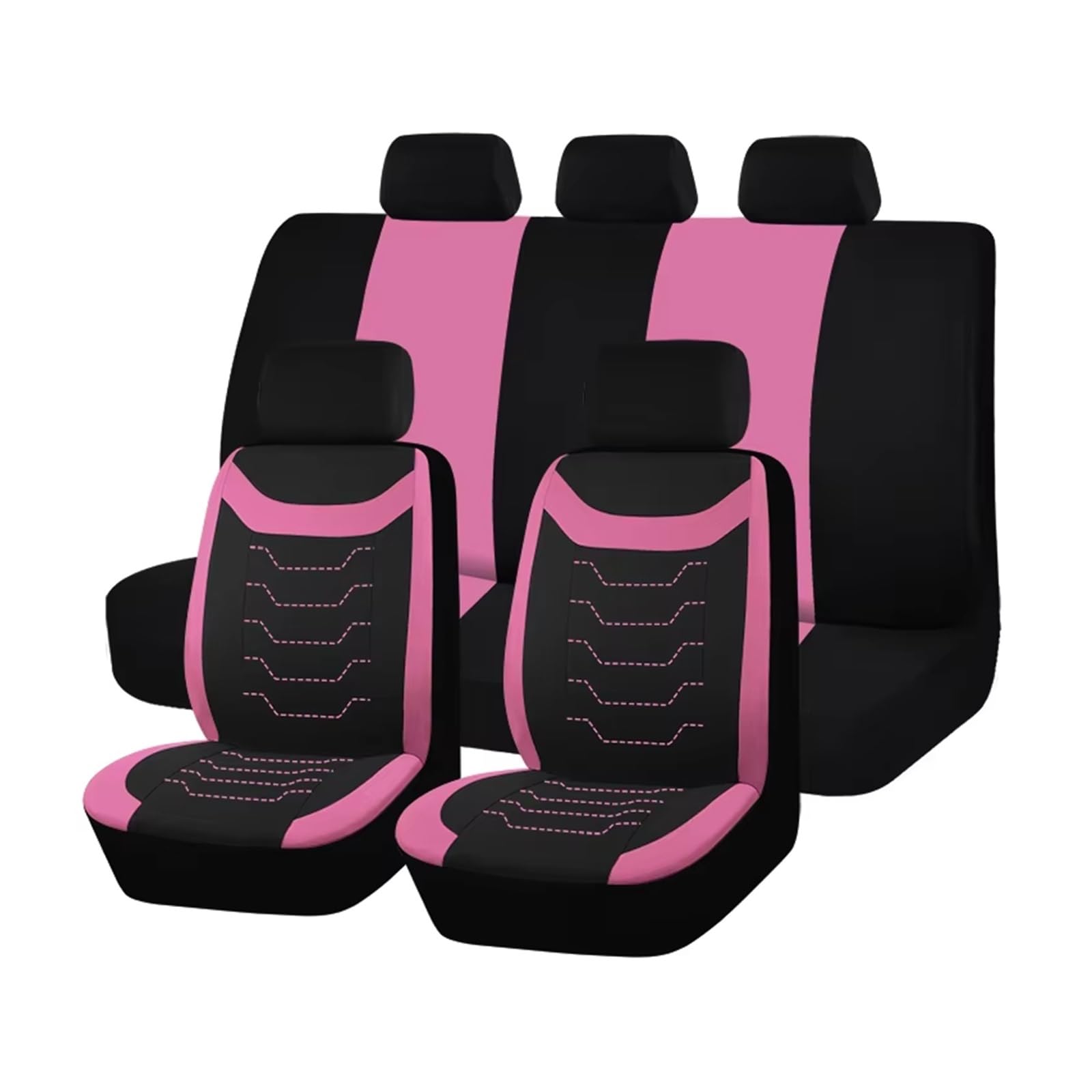 KCKZCFCYPQ Schonbezug Autositz Konkave Stickerei-Autositzbezüge Passen Für Die Meisten Autozubehörteile Und Sind Mit Airbags Kompatibel Autositzbezug(Pink) von KCKZCFCYPQ