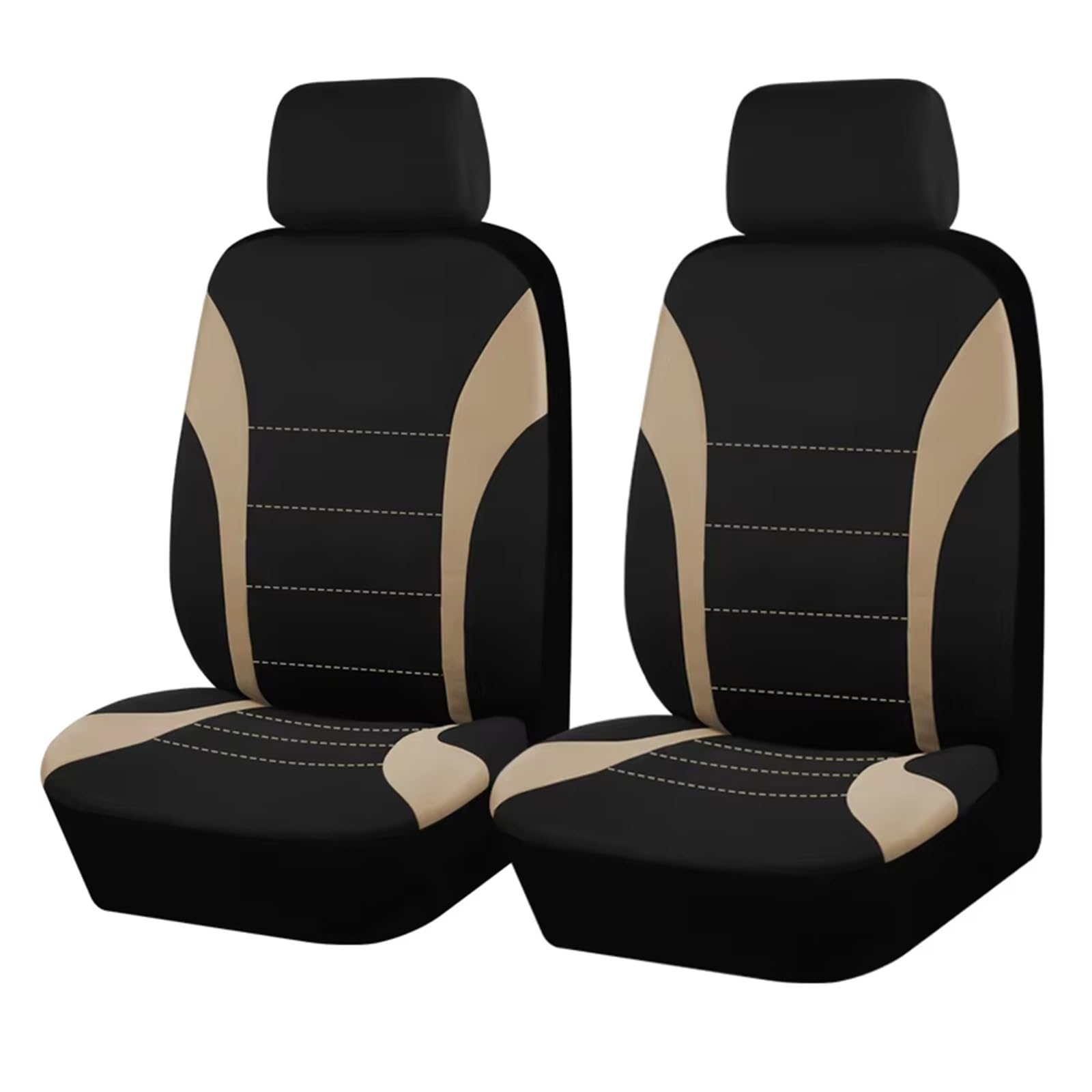 KCKZCFCYPQ Schonbezug Autositz Polyester-Autositzbezüge, Zubehör, Innensitzbezug Für Auto, Passend Für Die Meisten Autos, Airbag-kompatibel Autositzbezug(Beige 2 Seat) von KCKZCFCYPQ