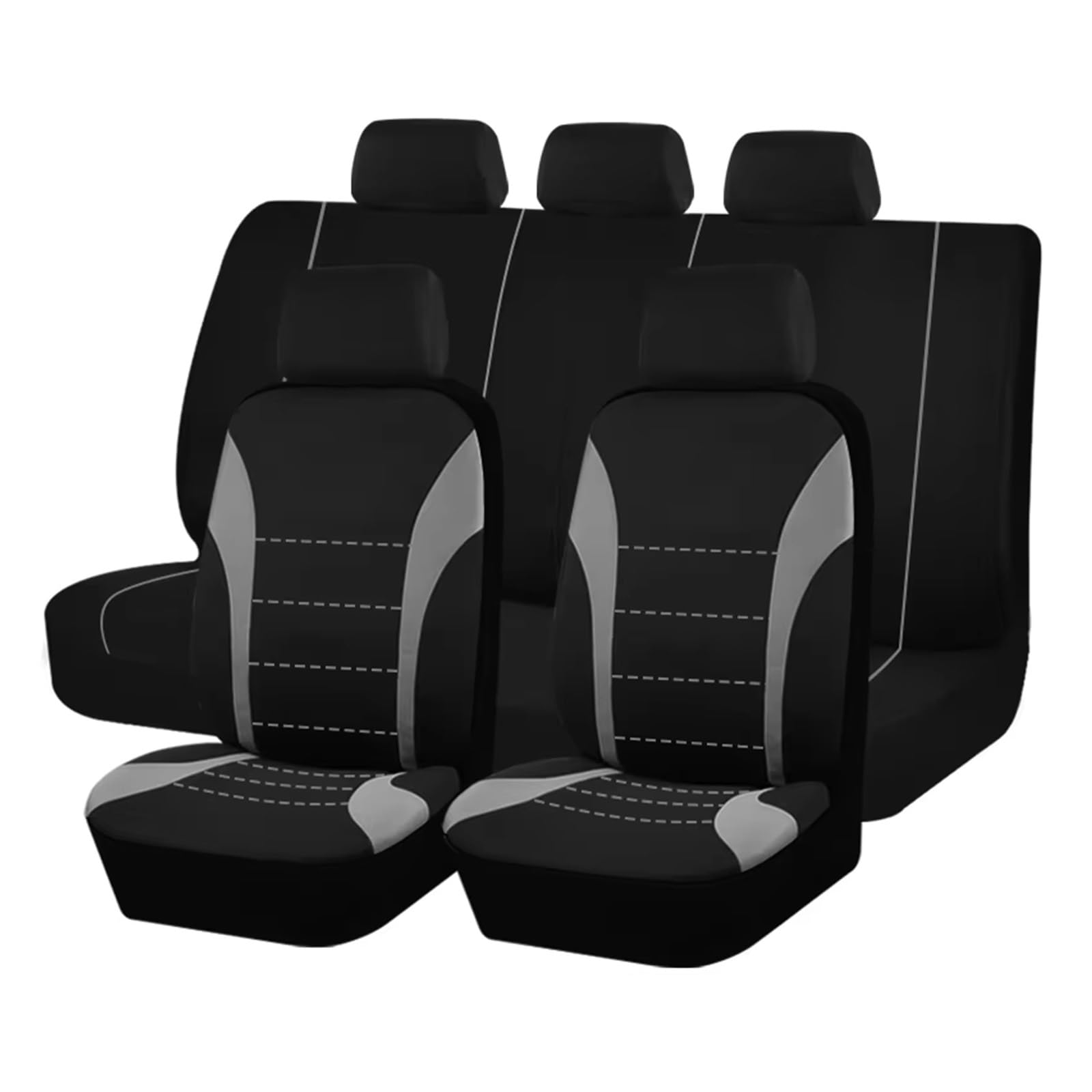 KCKZCFCYPQ Schonbezug Autositz Polyester-Autositzbezüge, Zubehör, Innensitzbezug Für Auto, Passend Für Die Meisten Autos, Airbag-kompatibel Autositzbezug(Gray 5 Seat) von KCKZCFCYPQ