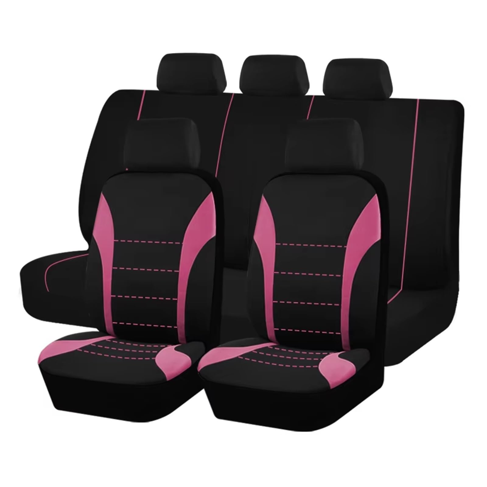 KCKZCFCYPQ Schonbezug Autositz Polyester-Autositzbezüge, Zubehör, Innensitzbezug Für Auto, Passend Für Die Meisten Autos, Airbag-kompatibel Autositzbezug(Pink 5 Seat) von KCKZCFCYPQ