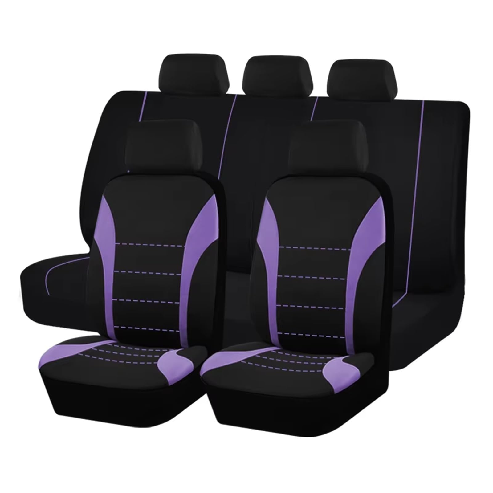 KCKZCFCYPQ Schonbezug Autositz Polyester-Autositzbezüge, Zubehör, Innensitzbezug Für Auto, Passend Für Die Meisten Autos, Airbag-kompatibel Autositzbezug(Purple 5 Seat) von KCKZCFCYPQ