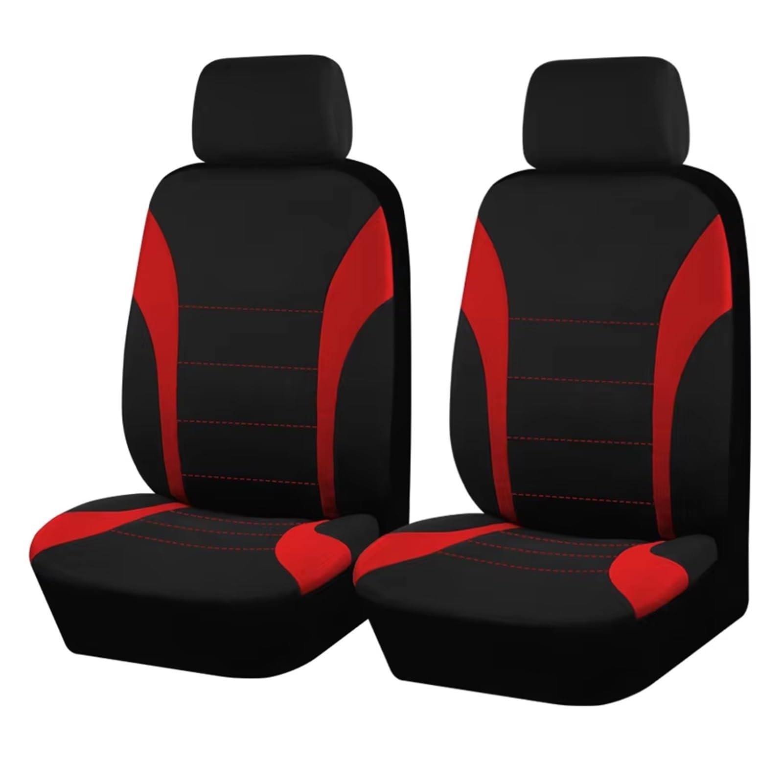 KCKZCFCYPQ Schonbezug Autositz Polyester-Autositzbezüge, Zubehör, Innensitzbezug Für Auto, Passend Für Die Meisten Autos, Airbag-kompatibel Autositzbezug(Red 2 Seat) von KCKZCFCYPQ