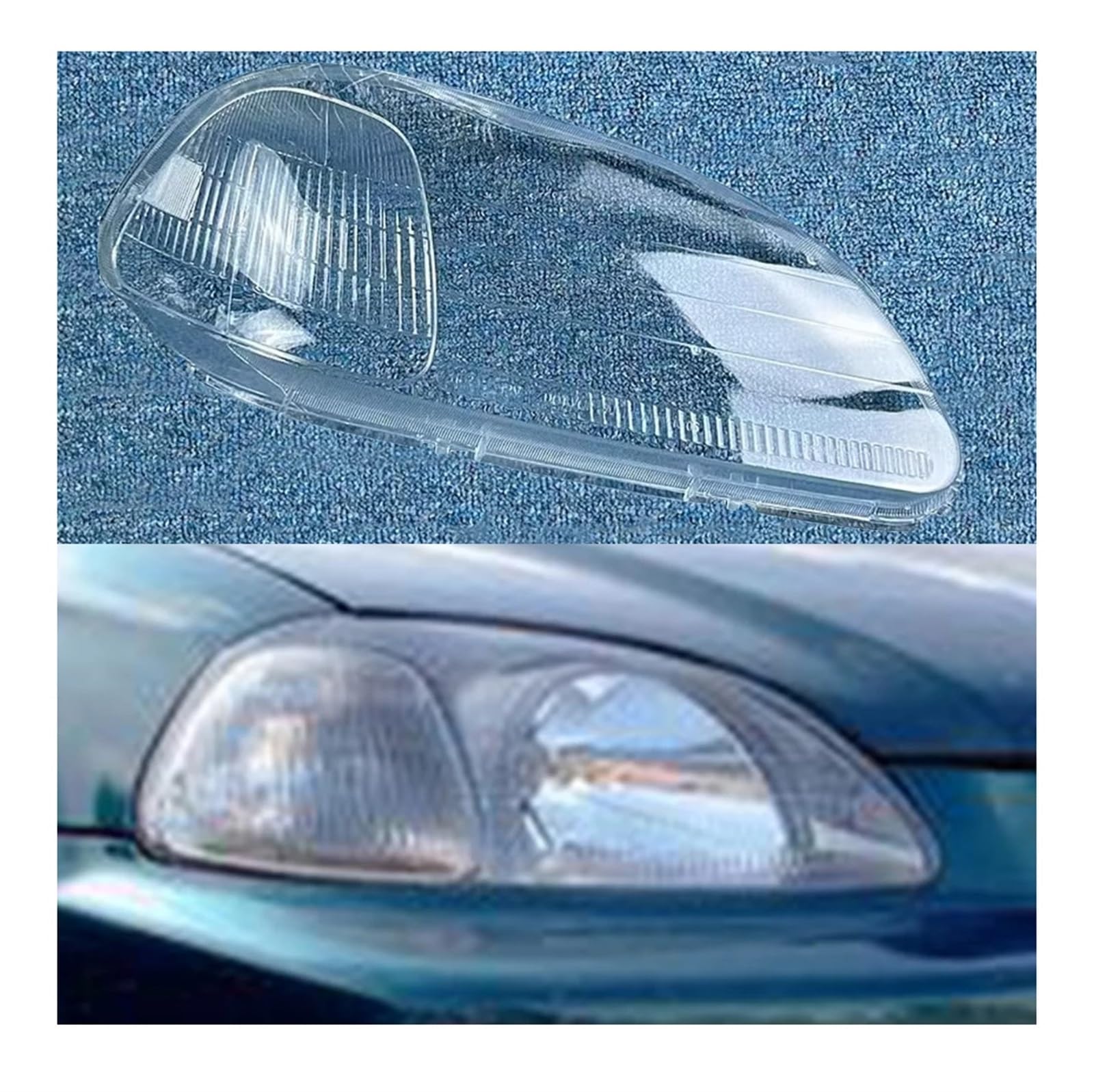 Auto-Frontscheinwerfer-Abdeckung, kompatibel mit Honda Civic 1996 1997 1998, Kappen, transparente Lampenschirmglas-Lampenschalenmasken, Scheinwerfer-Abdecklinse(Right) von KCYANO