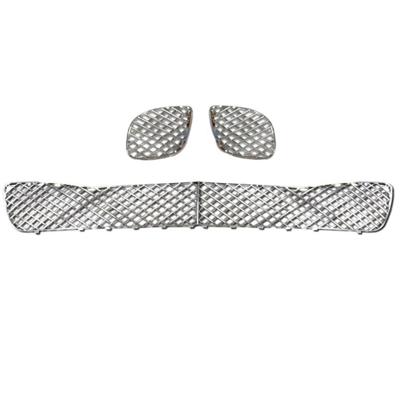 Auto Frontstoßstangenschutz Kühlergrill Gitter Maische Autoteil Autozubehör Kompatibel for Bentley Flying Spur 2010-2013 3W5807667(Plating Silver 3pcs) von KCYANO