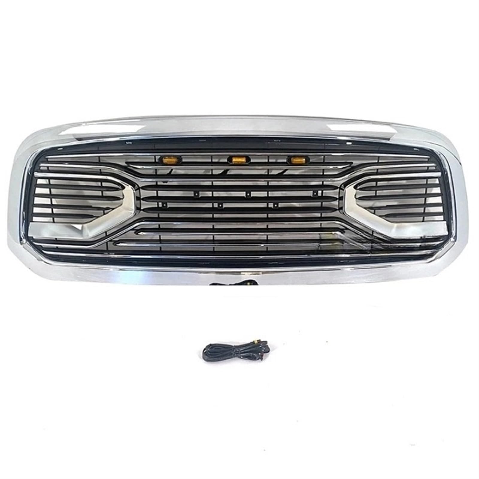 Autoteile Kompatibel for Dodge RAM1500 2013-2018 Grill Mit Led-leuchten Frontstoßstange Grille Modifikation Zubehör Dekoration(Add Letter and Light) von KCYANO