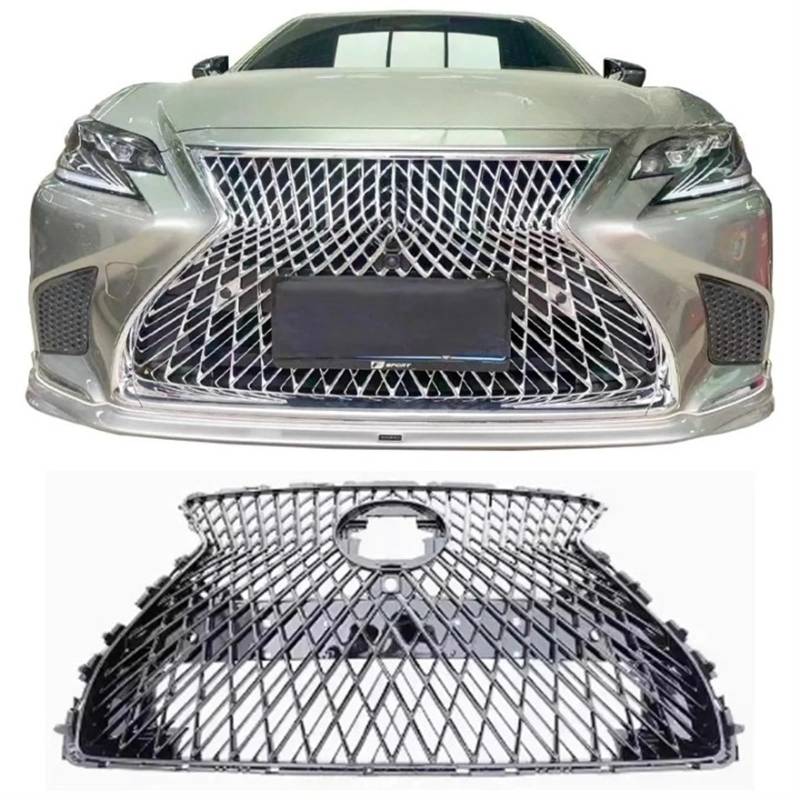 Frontstoßstange Kühlergrill Center Mesh Kompatibel for Lexus LS350 Ls500 2018-2023 Body Kit(Silver) von KCYANO