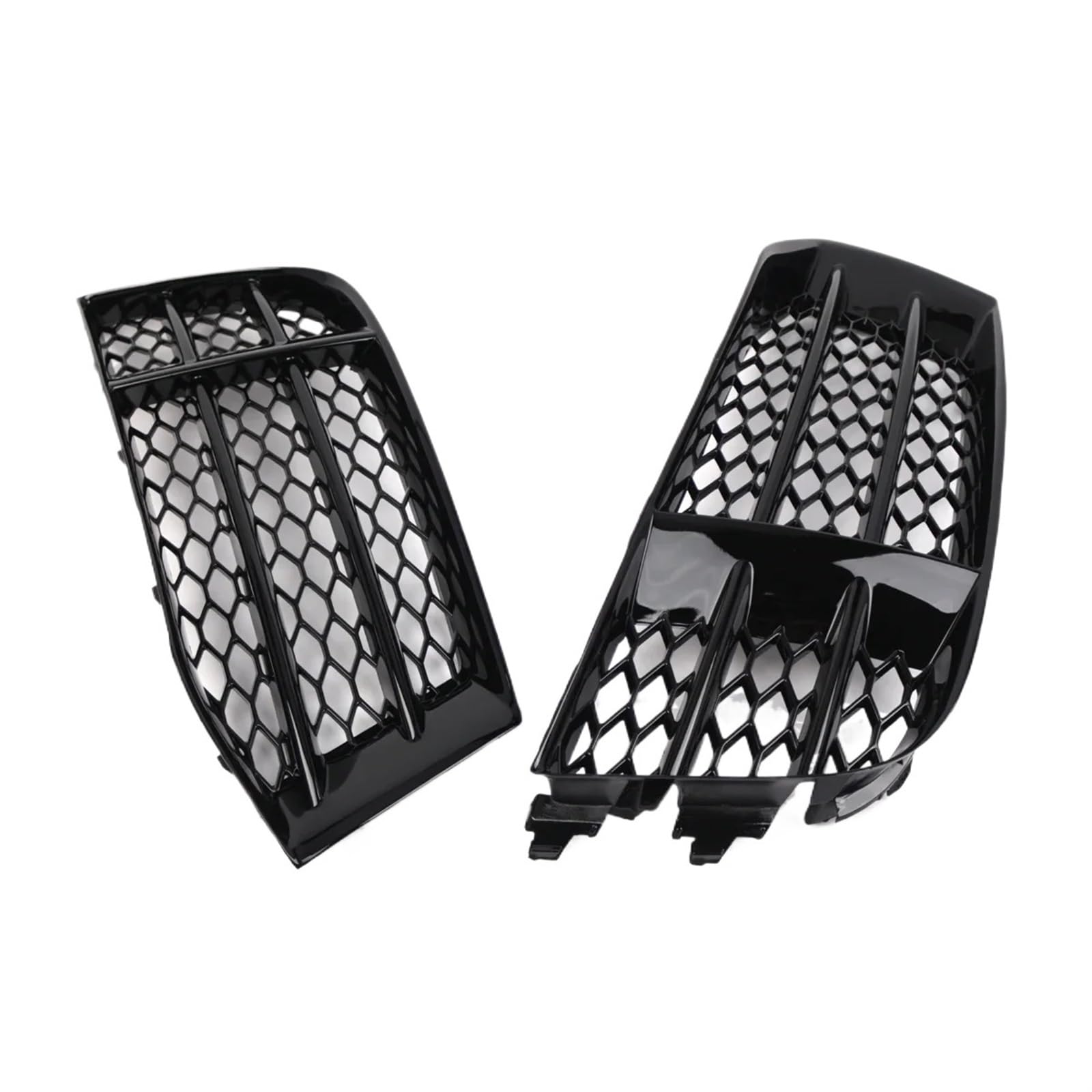 Glänzend schwarz Auto Nebelscheinwerfer Grill Lampe Abdeckung Waben Sechskant Frontgrill Grill Kompatibel for Audi RS5 B8.5 2013 2014 2015 2016 8T0807681F(Only Left) von KCYANO