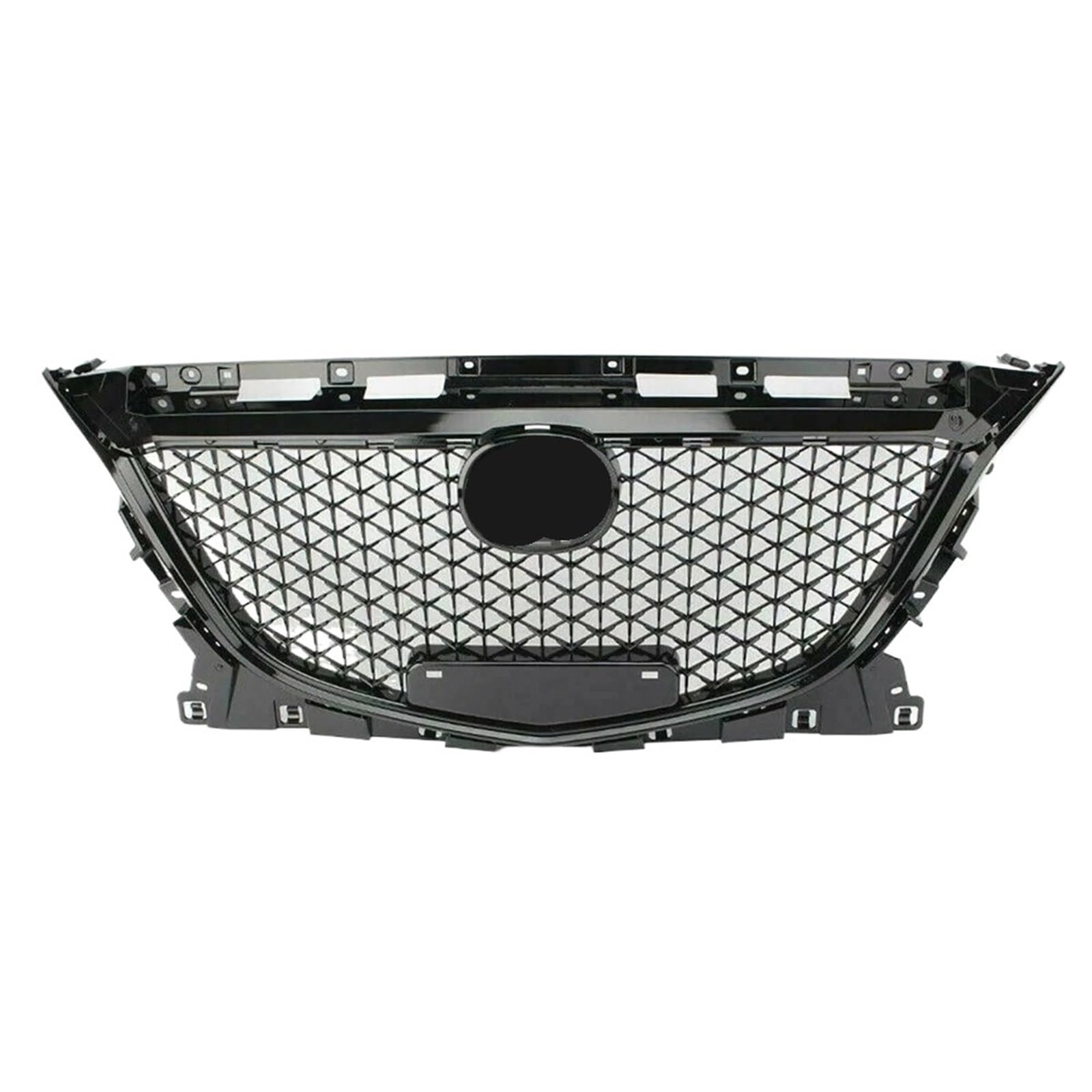 Grill Frontgrill Kompatibel for Mazda 3 Axela 2014 2015 2016 Schwarzer Wabenstil Mazda3 Auto Oberer Stoßfänger Ansaughaube Mesh Grid Body Kit von KCYANO