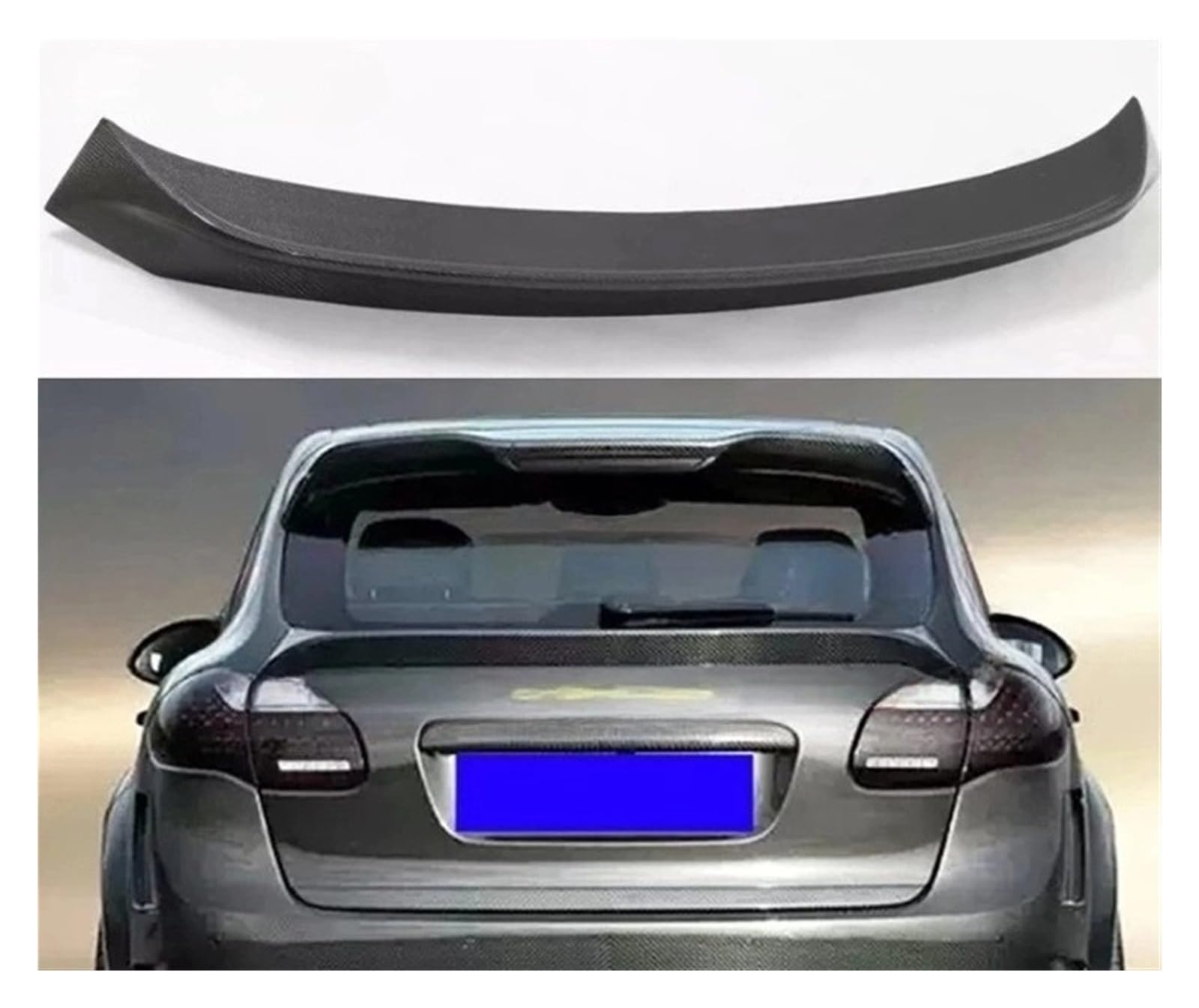 Heckspoiler aus echtem Carbonfaser, Kofferraumdeckel-Dachspoiler, passend for Porsche Cayenne 958 Baujahr 2011 2012 2013 2014(Glossy Black) von KCYANO