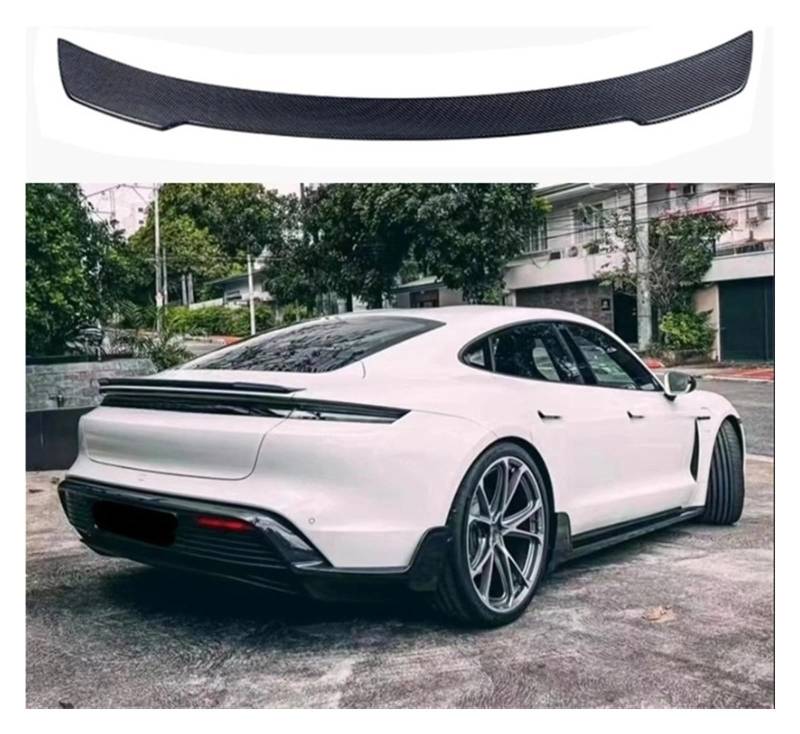 Heckspoilerlippe aus echtem Carbon, kompatibel mit Porsche Taycan/Turbo S 2019 2020 2021 2022 2023(Unpainted Spoiler) von KCYANO