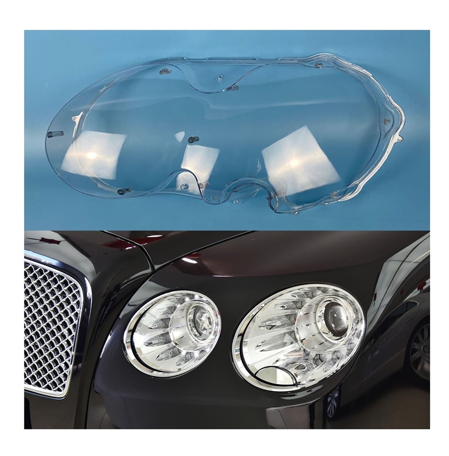 Kompatibel for Bentley Flying Spur 2013 2014 2015 2016 2017 2018 2019 Scheinwerferschale Glaslampenschale Scheinwerferabdeckung Transparenter Lampenschirm(Left) von KCYANO