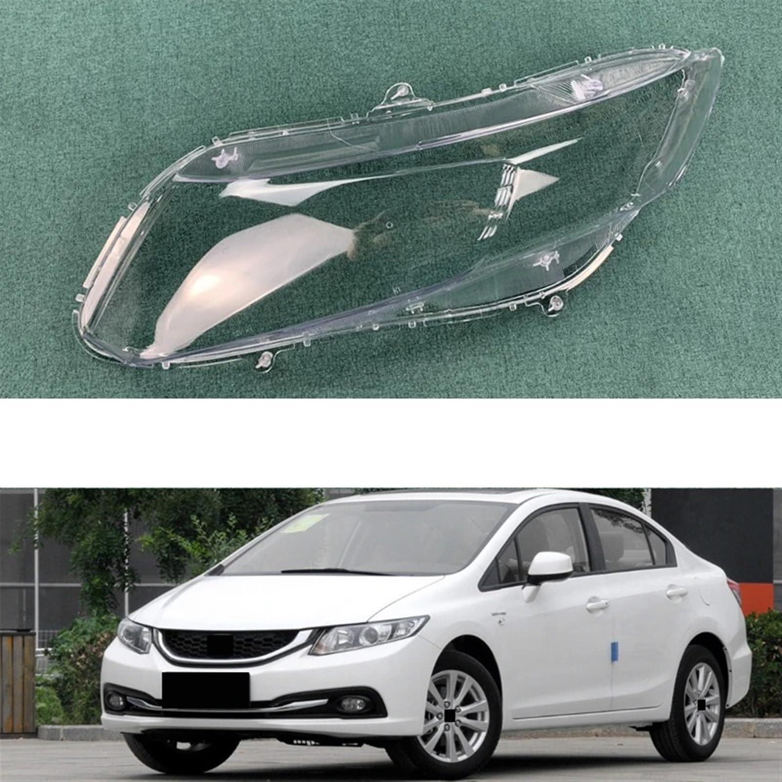 Kompatibel for Honda Civic 9. Generation 2012 2013 2014 2015 Autoscheinwerferabdeckung Lampenabdeckung Lampenschirm Lampe Glaslinse Gehäuse Auto Lichtkappen(Left Right) von KCYANO