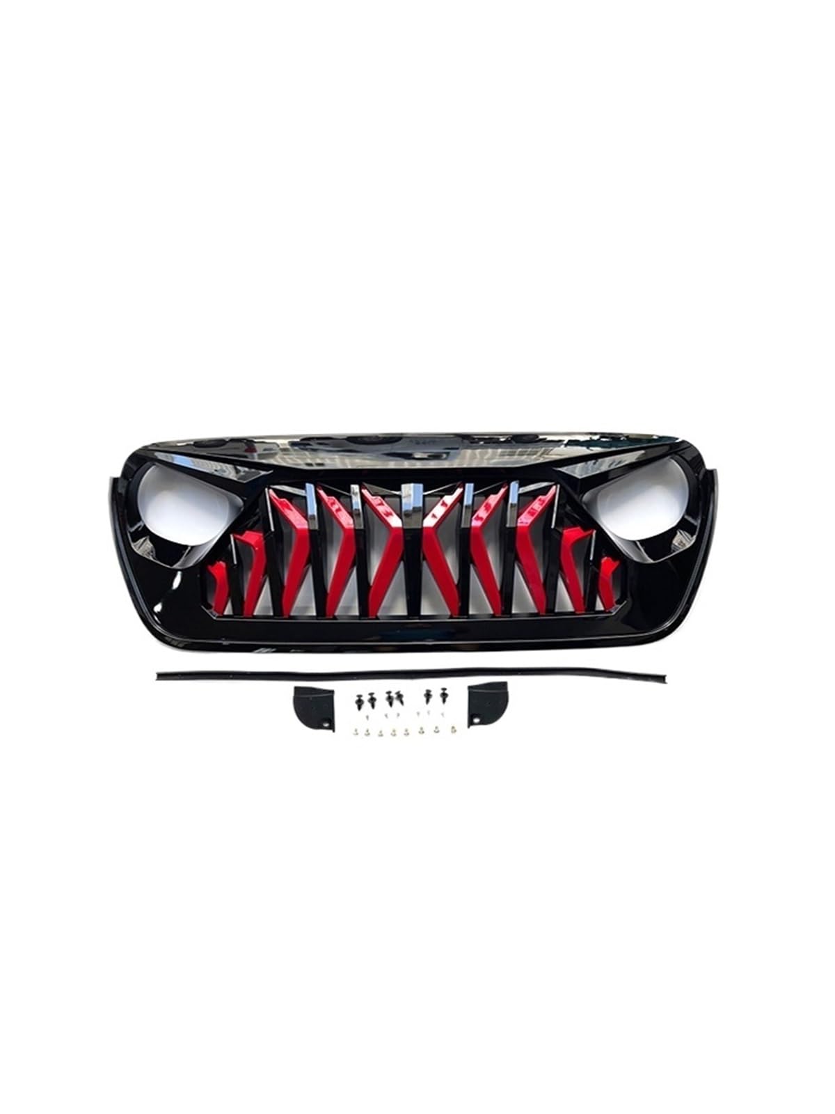 Kompatibel for Jeep Wrangler JL JT Kühlergrill 2018-2023 Schwarz Rot Net Auto Körper Kit Teil ABS(JL 2018-2023) von KCYANO