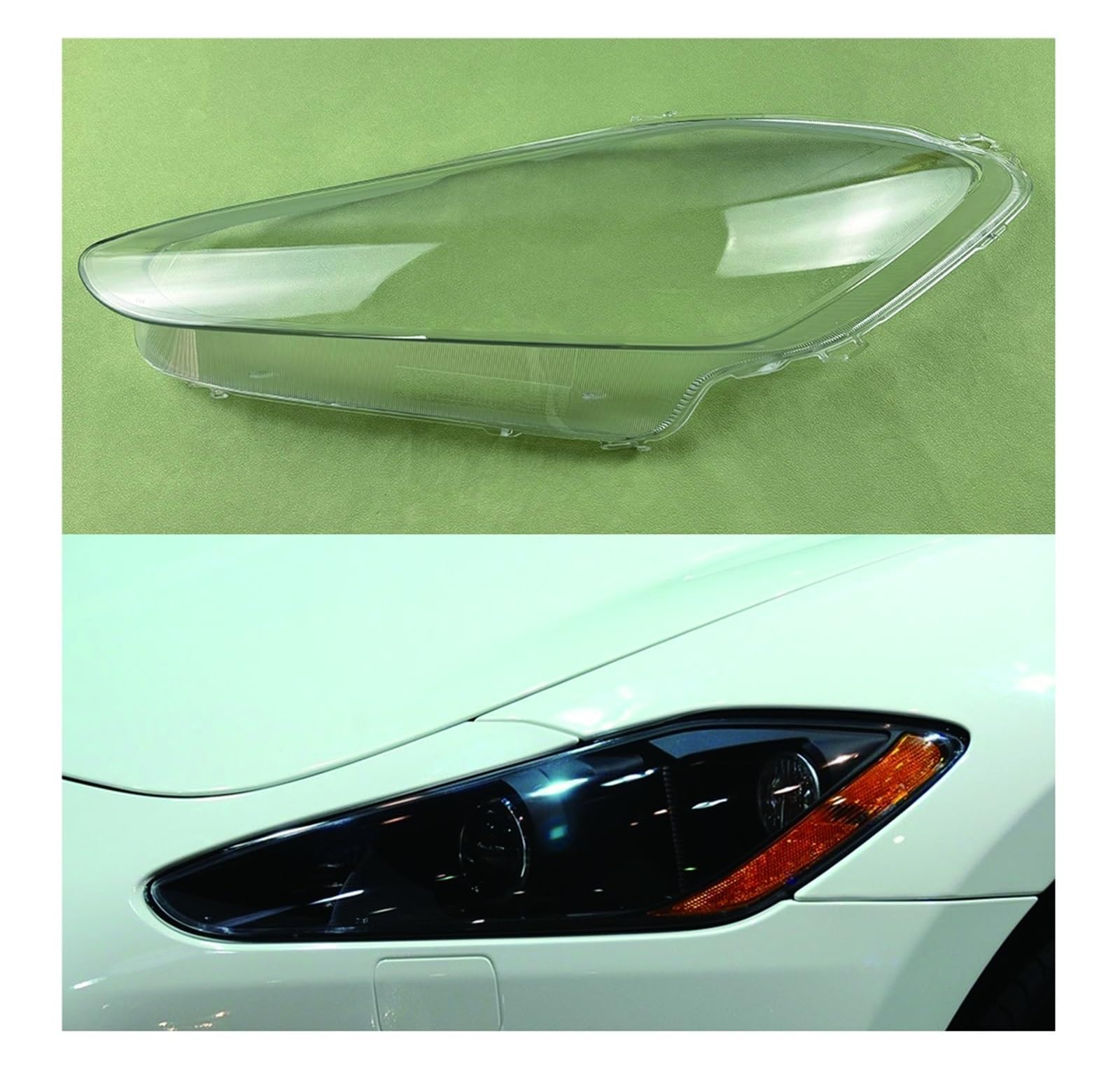 Kompatibel mit Maserati Granturismo GT 2009~2012. Transparente Scheinwerferschale, Scheinwerfer-Abdecklinse ersetzt den Original-Lampenschirm.(Left) von KCYANO