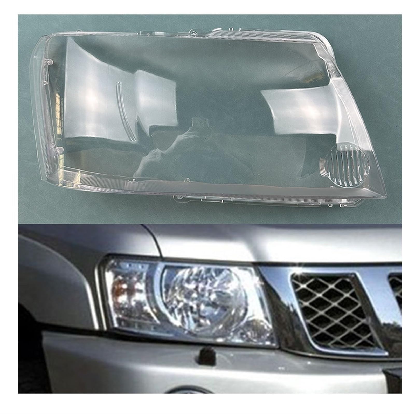 Kompatibel mit Nissan Patrol 2004~2011 Scheinwerferabdeckung, transparente Scheinwerferschale, Lampenschirmlinse, ersetzt den Original-Lampenschirm.(Right) von KCYANO