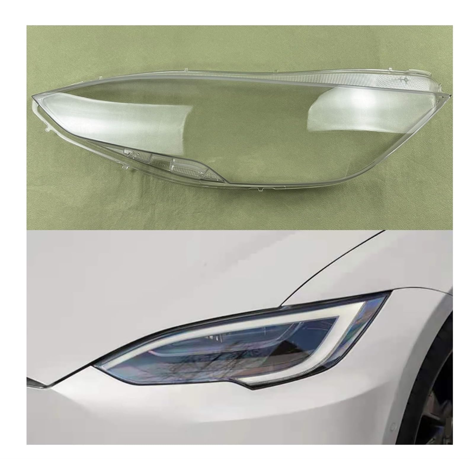 Kompatibel mit Tesla Model S 2014-2022 Scheinwerferabdeckung, transparenter Lampenschirm, Lampengehäuse, Scheinwerferschale, ersetzt das Originalobjektiv(Left) von KCYANO