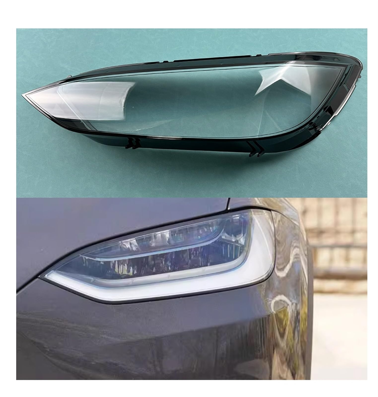 Kompatibel mit Tesla Modell X 2016-2023 Autozubehör Scheinwerfer Transparente Abdeckung Lampenschirm Scheinwerfer Shell Objektiv(Left) von KCYANO