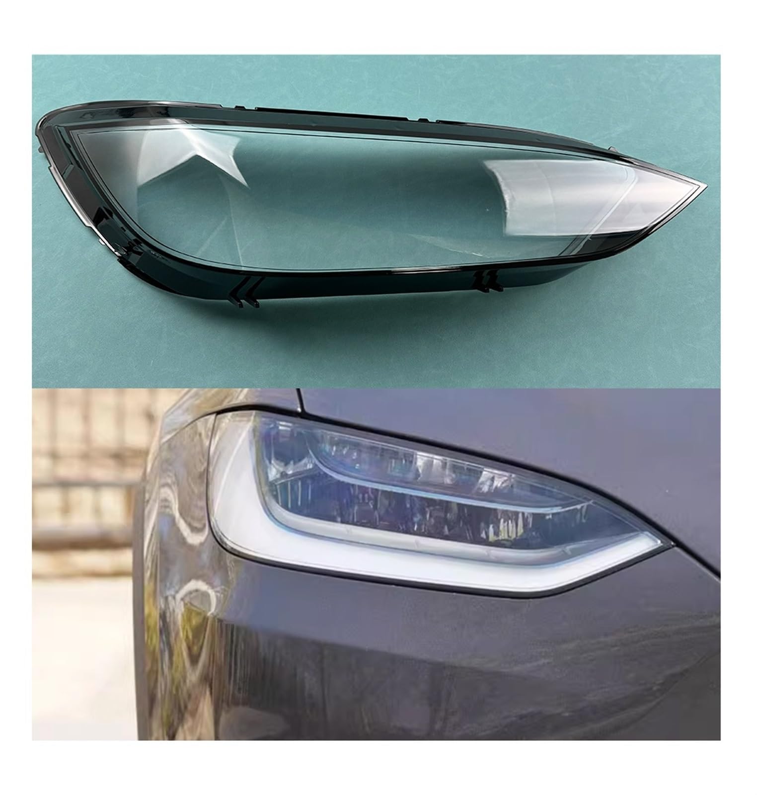 Kompatibel mit Tesla Modell X 2016-2023 Autozubehör Scheinwerfer Transparente Abdeckung Lampenschirm Scheinwerfer Shell Objektiv(Right) von KCYANO