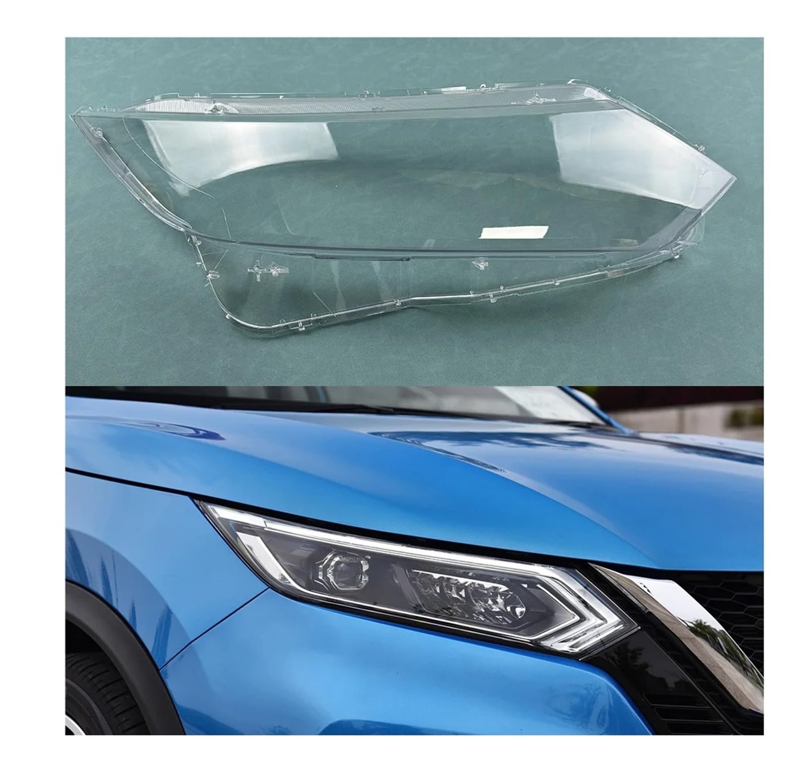 Scheinwerferabdeckung Kompatibel for Nissan Qashqai 2019-2022 Scheinwerferschale Transparente Lampenabdeckung Scheinwerferabdeckung Lampenschirm Ersetzen Sie die Originallinse(High Right) von KCYANO